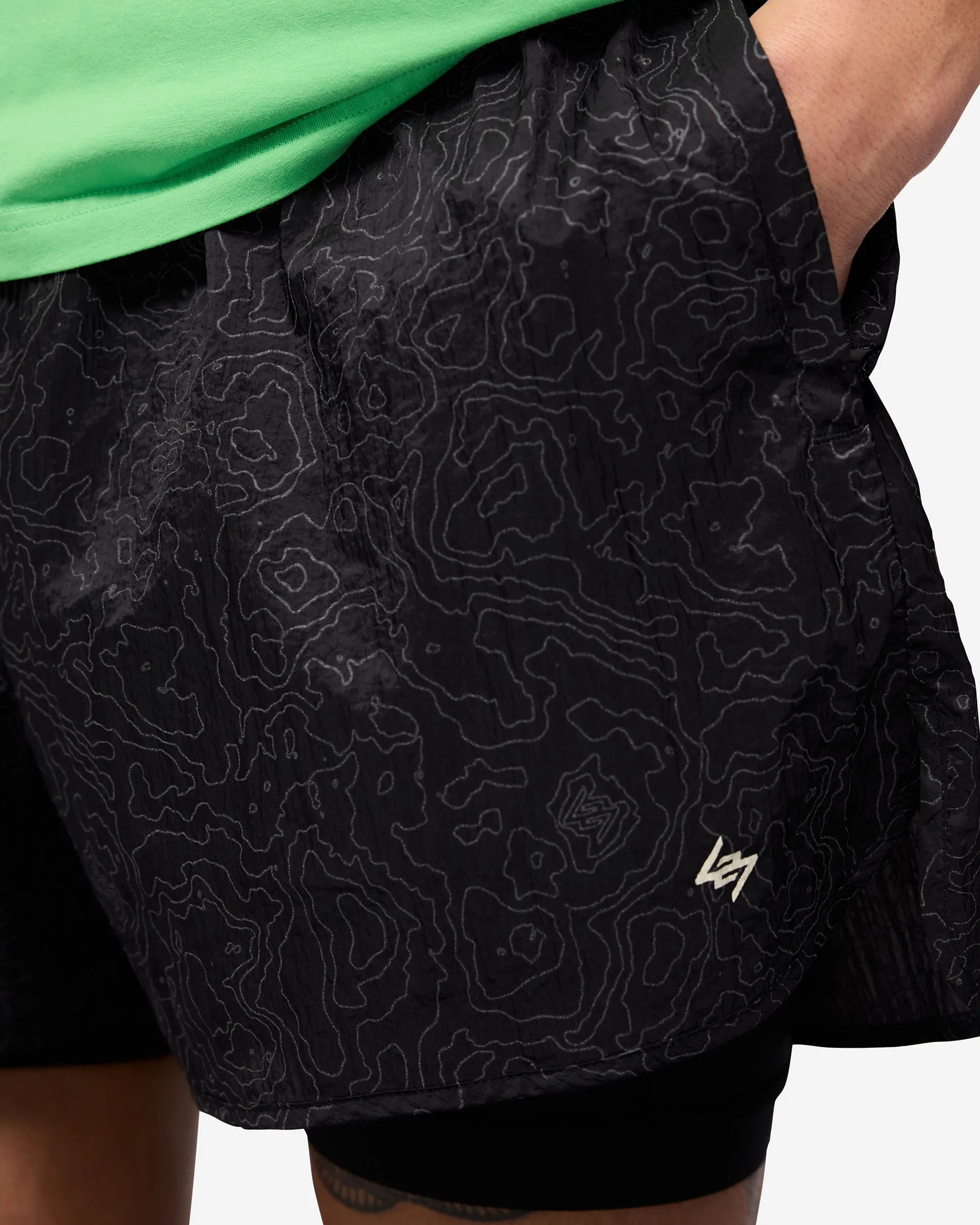 247 Contour 2-In-1 Run Shorts - Black