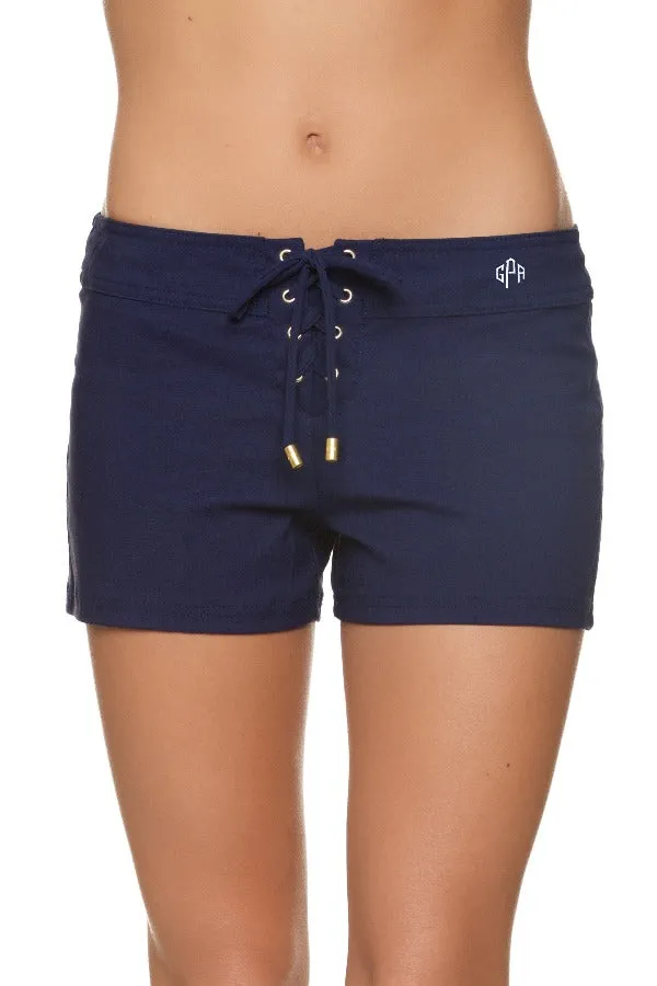 3 Lace-Up Board Short   |  Navy