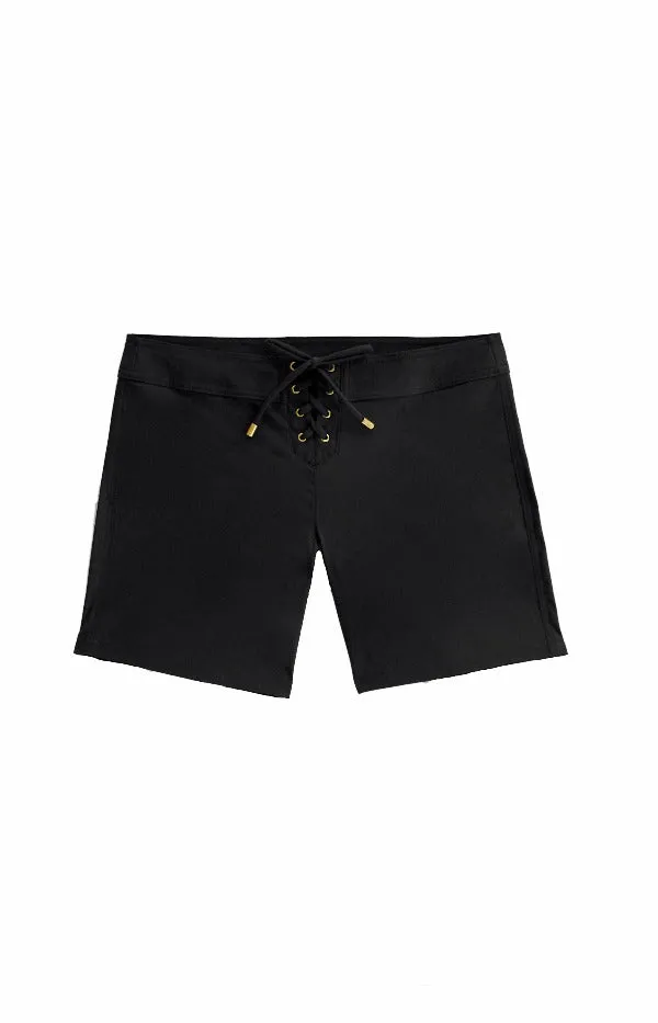 7 Lace-Up Board Short  |  Black