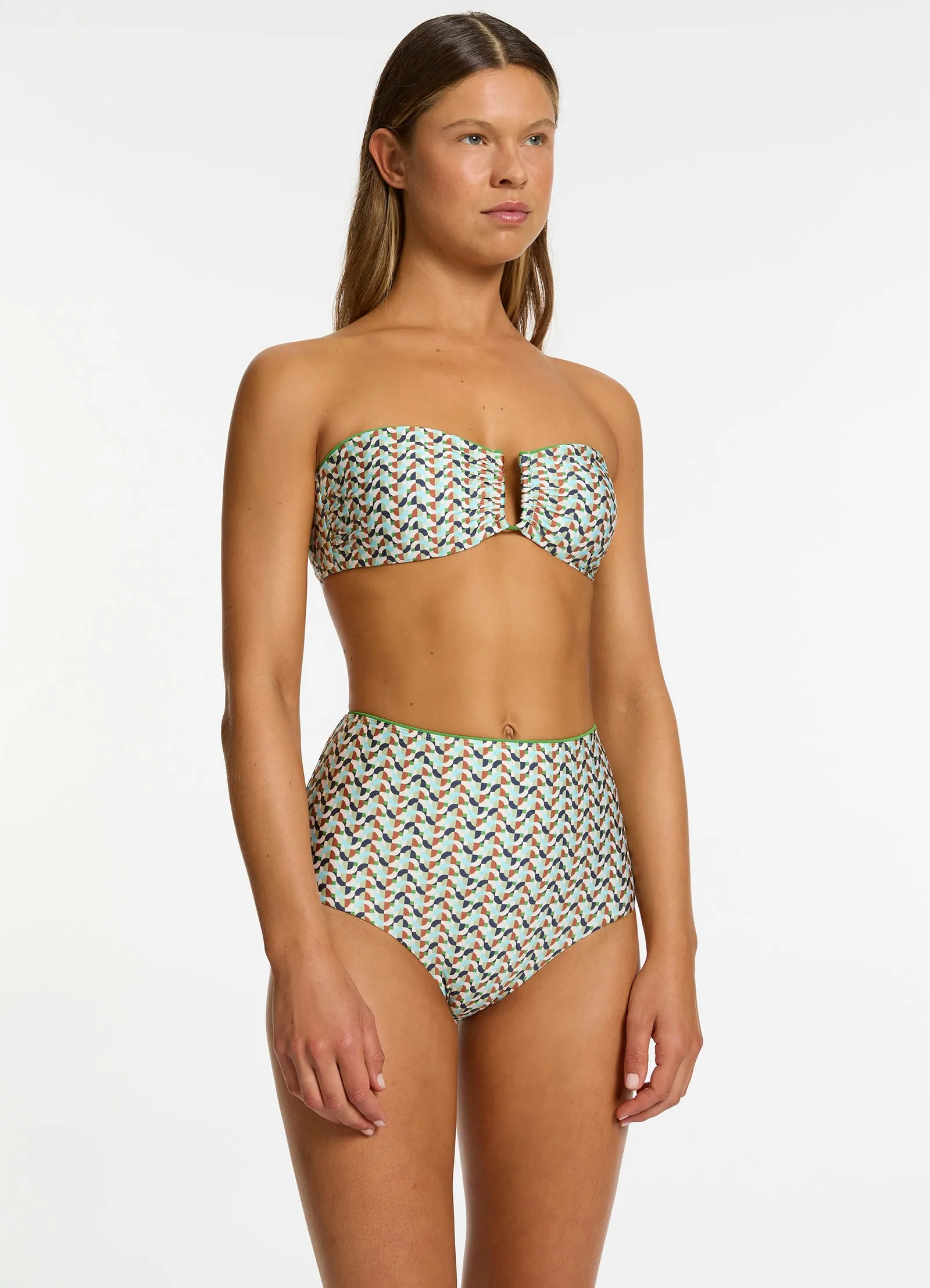 Acacia U Trim Bandeau Bikini Top - Multi