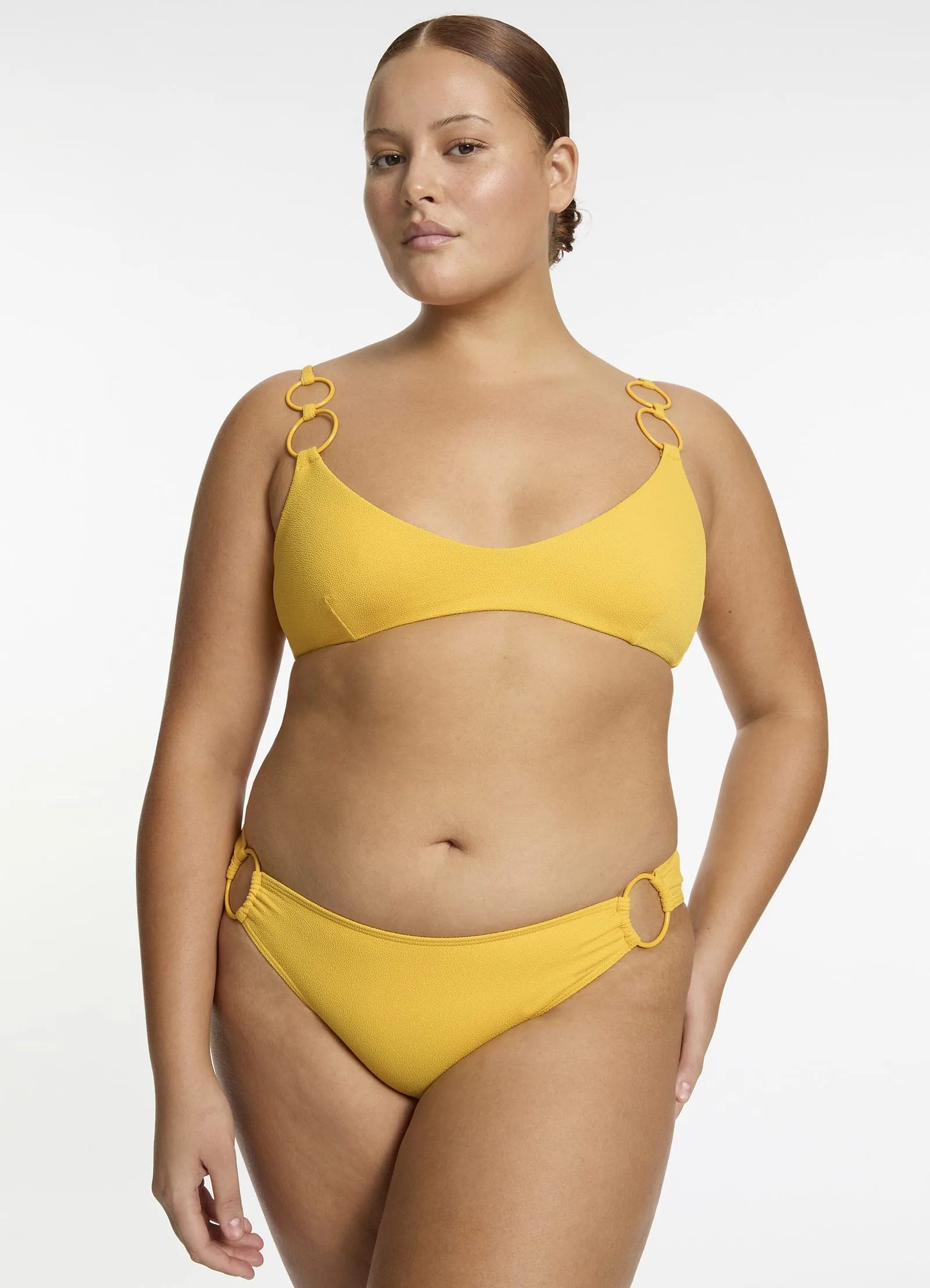 Alessia Trim Side Hipster Bikini Bottom - Sunflower