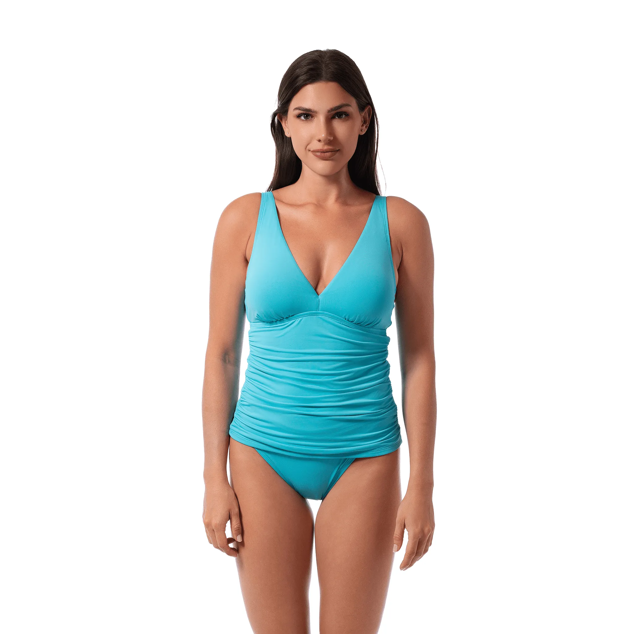 AMBER V-NECK TANKINI TOP