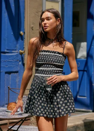 Bali Checked Out Printed Romper - Black Combo Ditsy