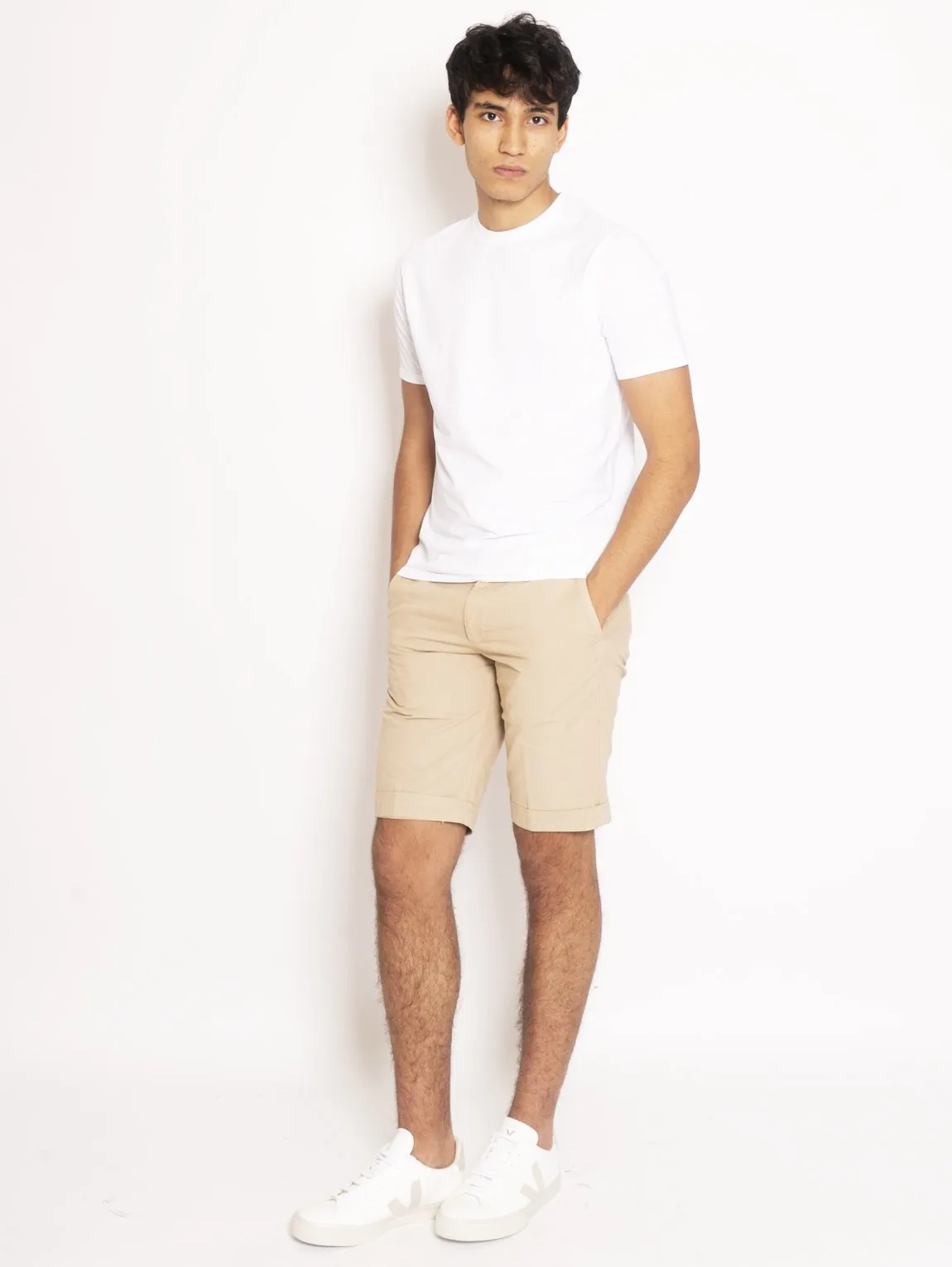 Beige Chinos Cut Bermuda