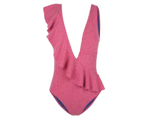 Bella Frill One Piece Suit | Raspberry