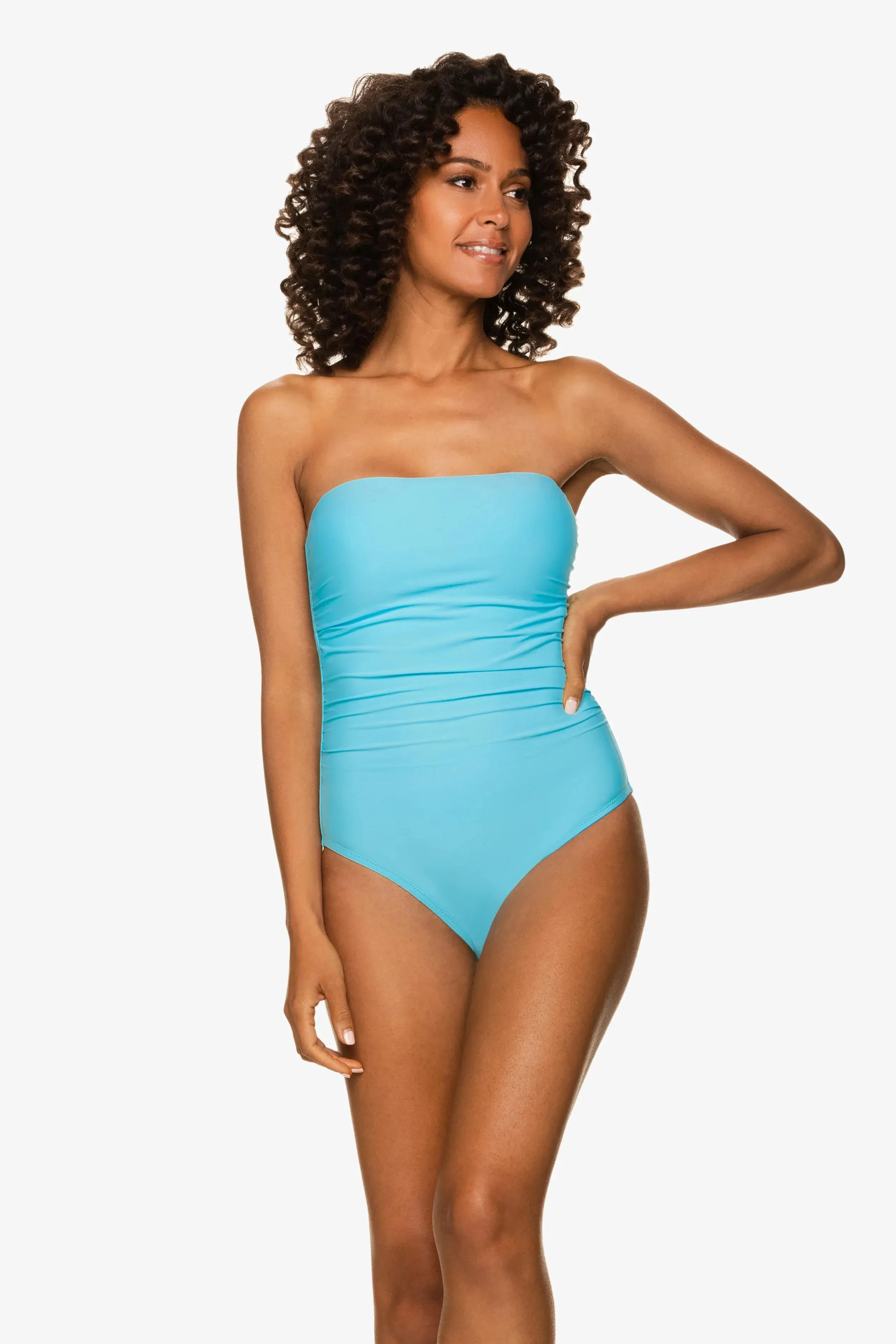 Belted Bandeau One-Piece  |  Sky Blue