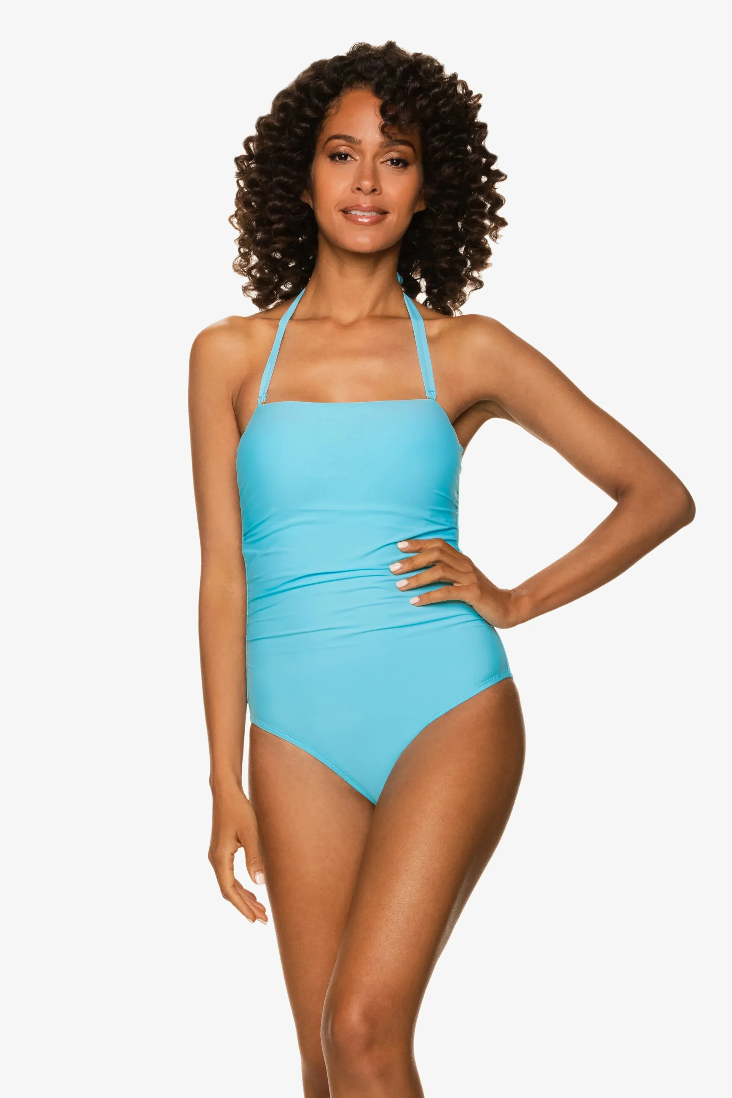 Belted Bandeau One-Piece  |  Sky Blue