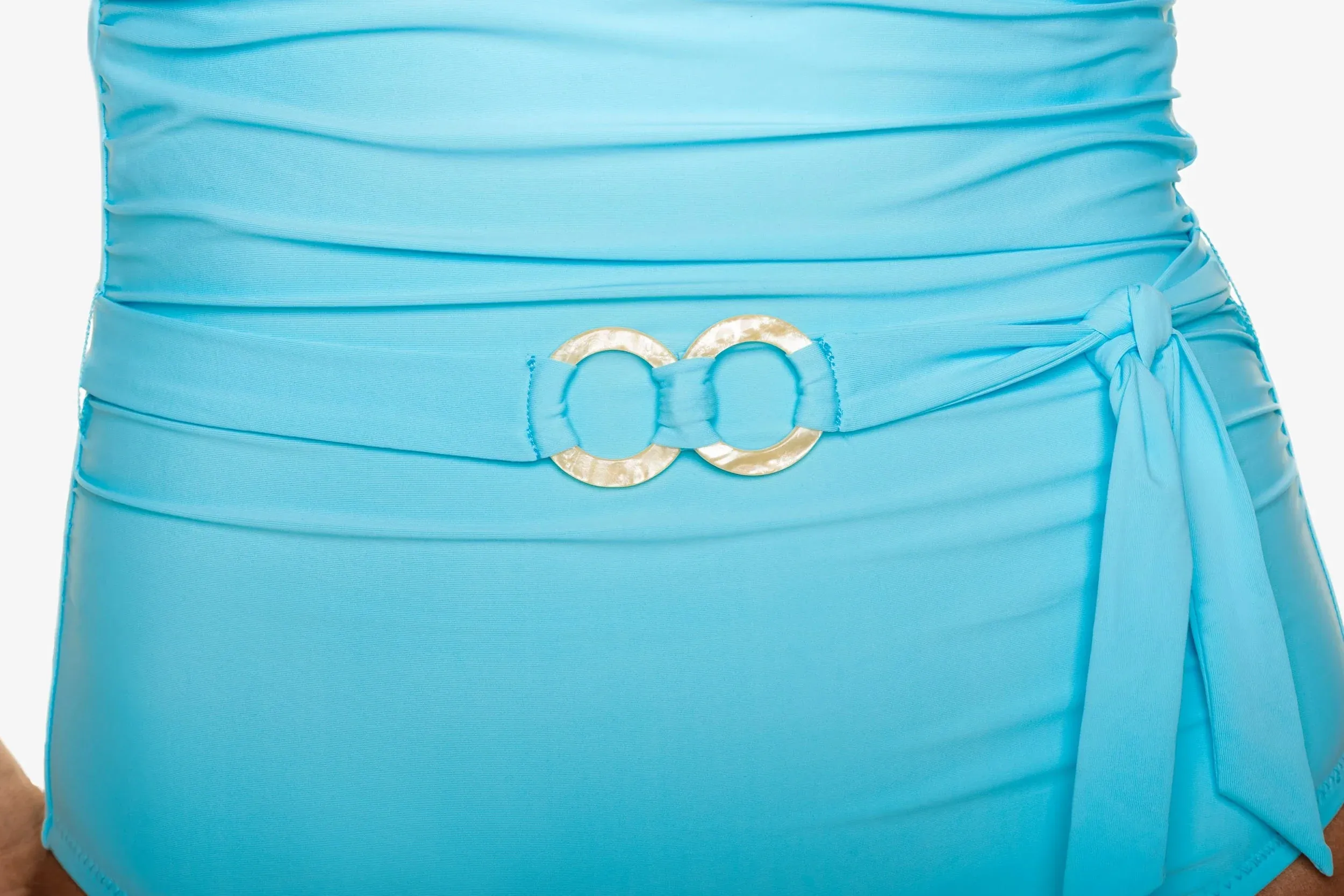 Belted Bandeau One-Piece  |  Sky Blue