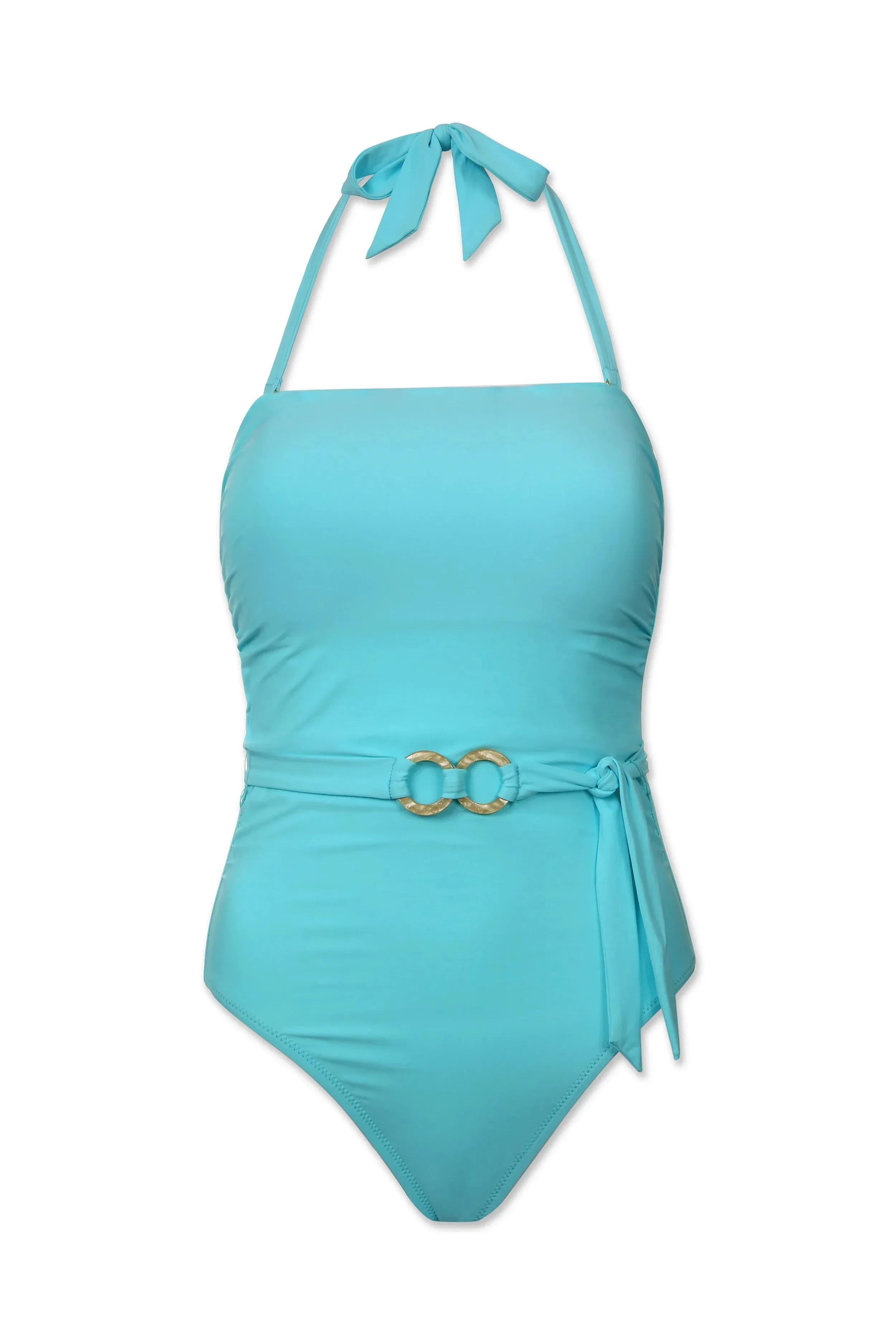 Belted Bandeau One-Piece  |  Sky Blue
