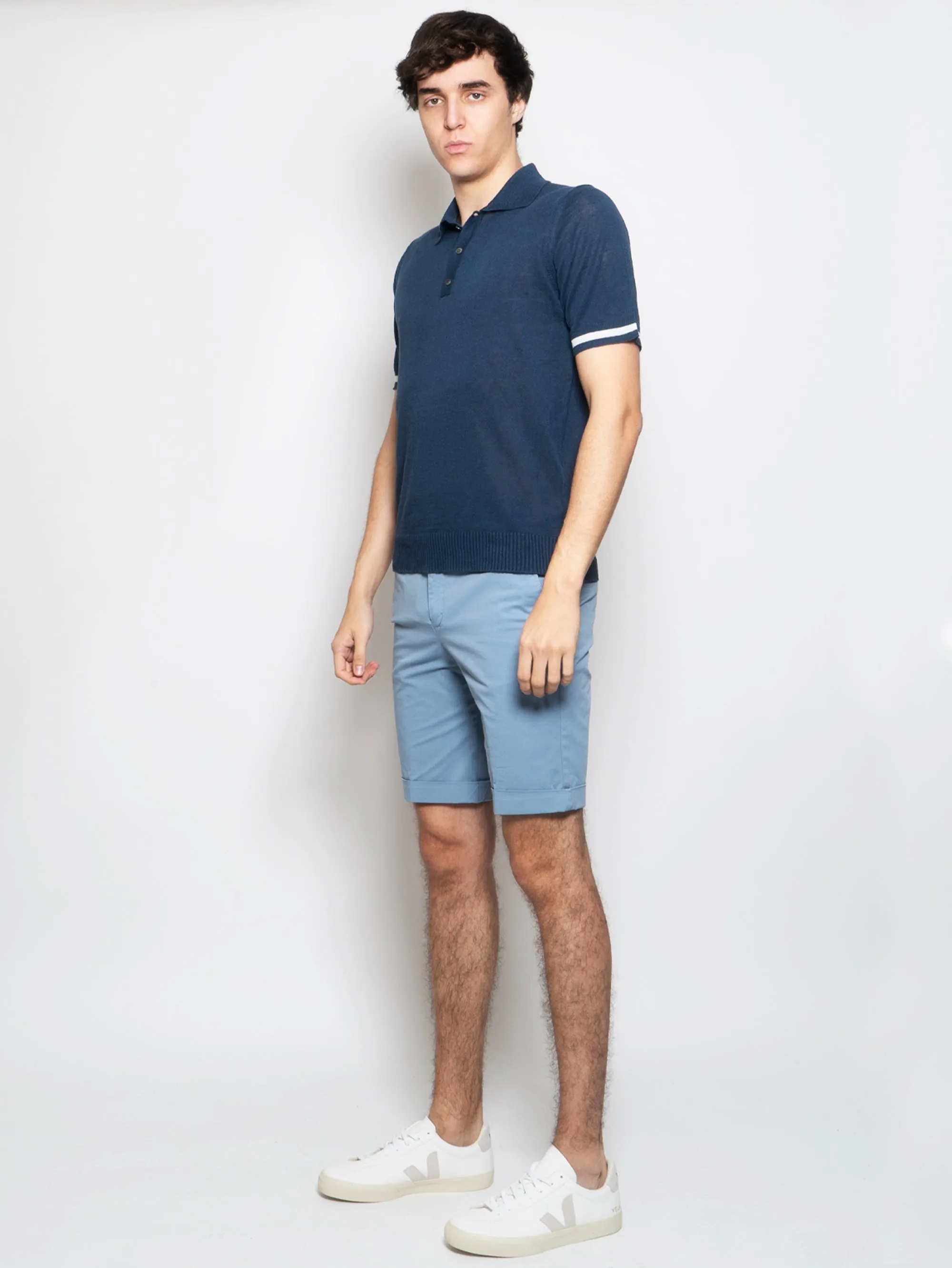 Bermuda Chino in Blue Cotton