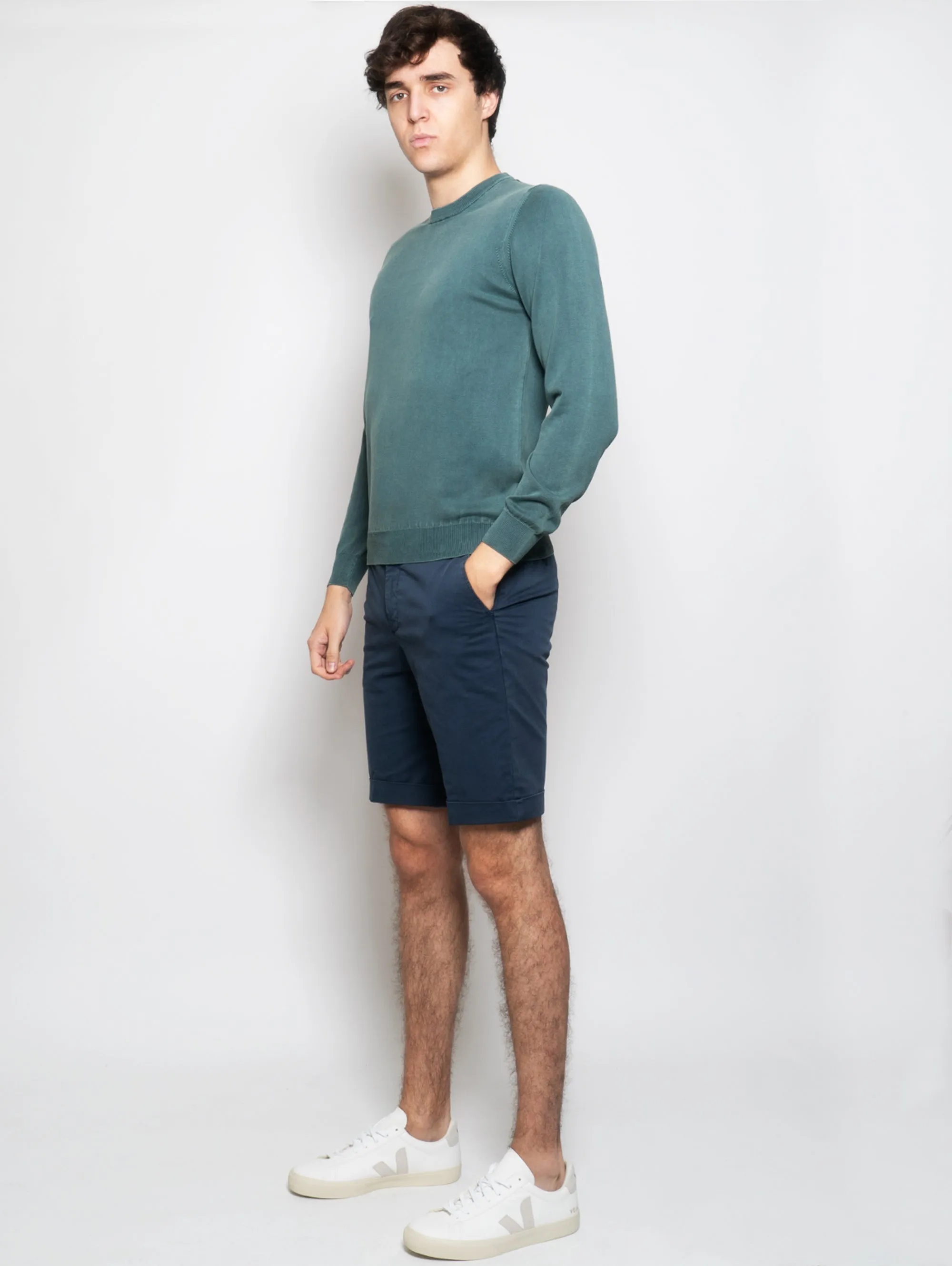 Bermuda Chino in Blue Cotton