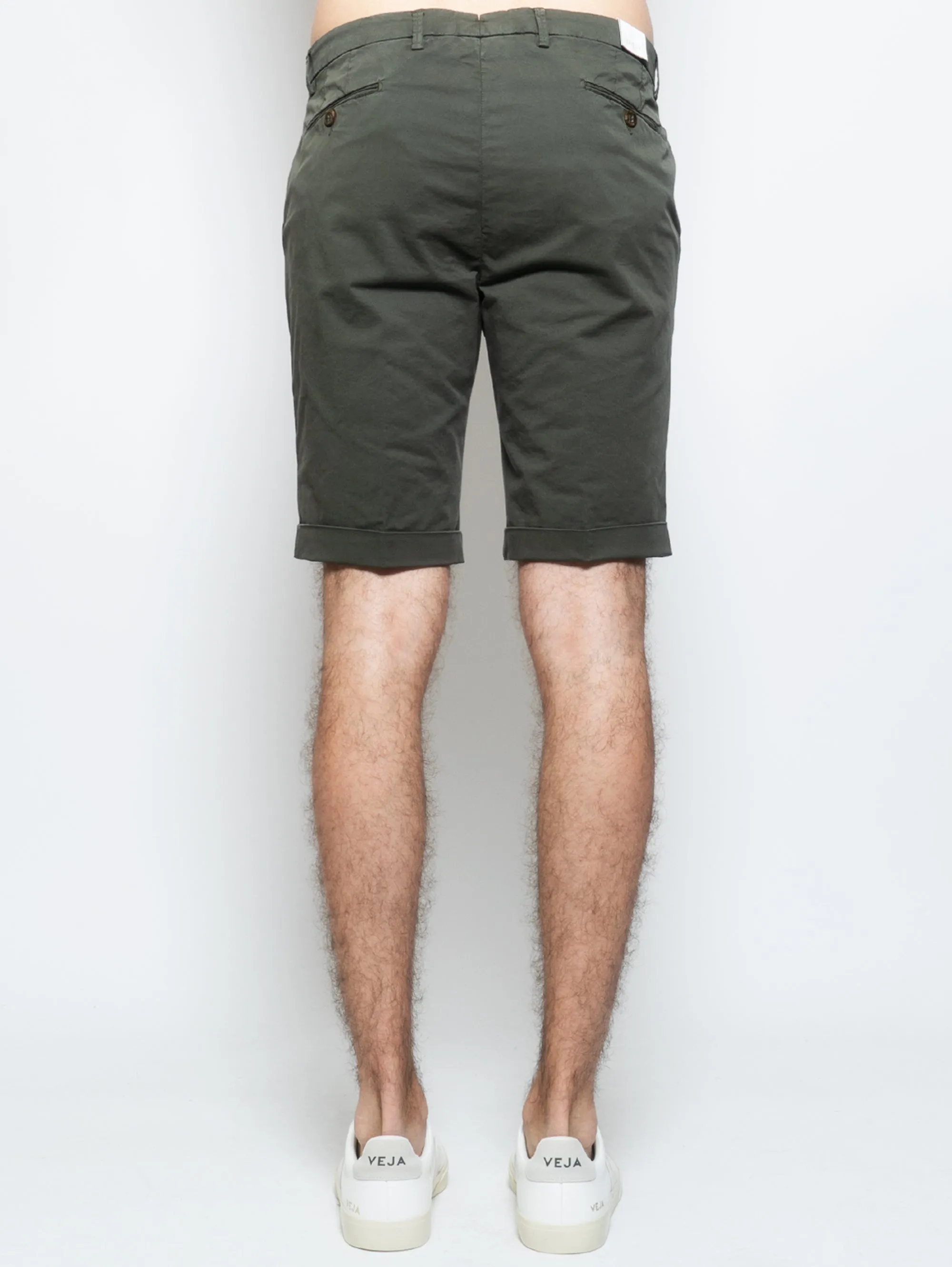 Bermuda Chino in Green Cotton