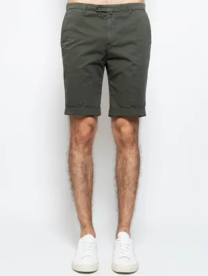 Bermuda Chino in Green Cotton