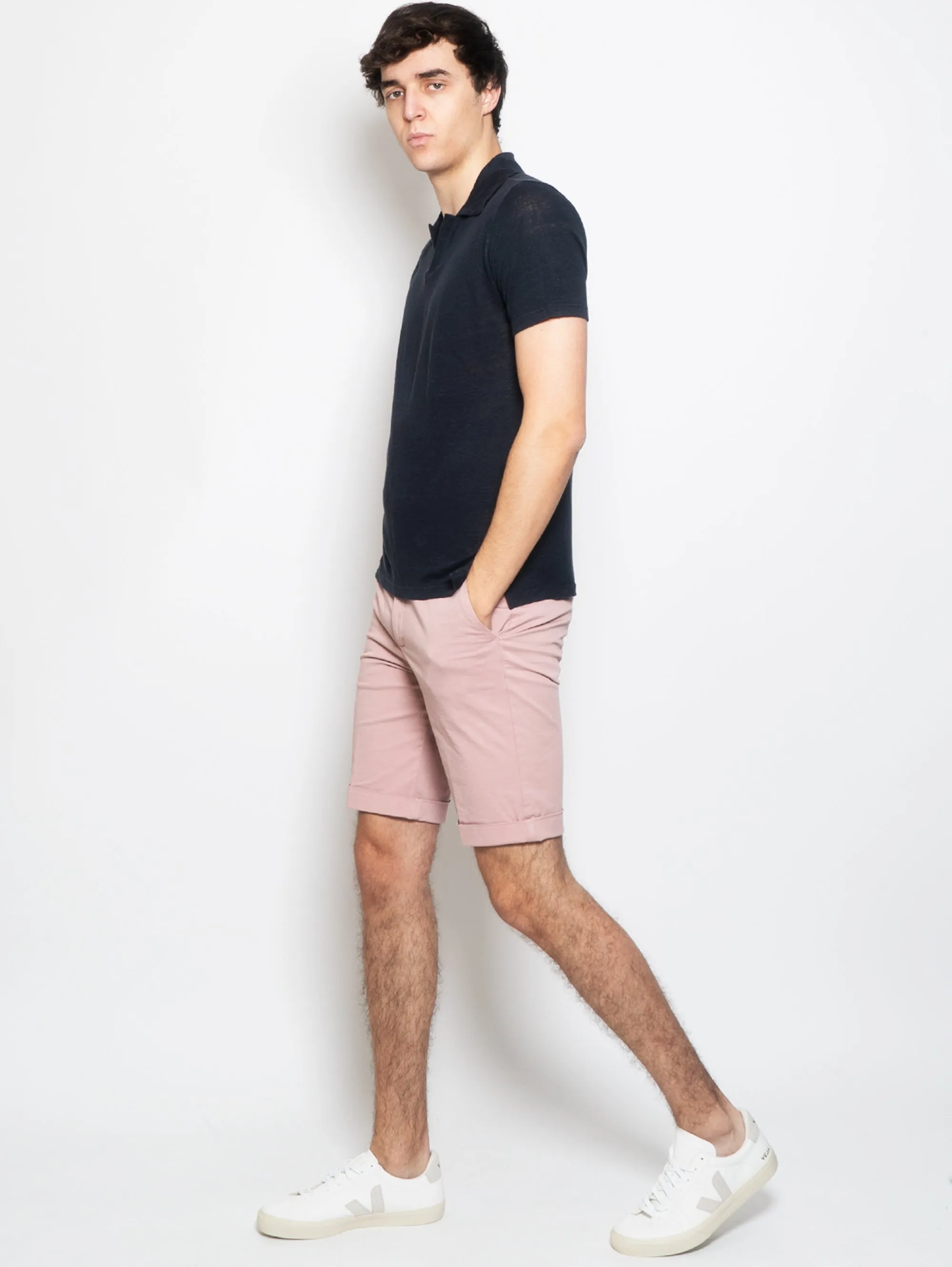 Bermuda Chino in Pink Cotton