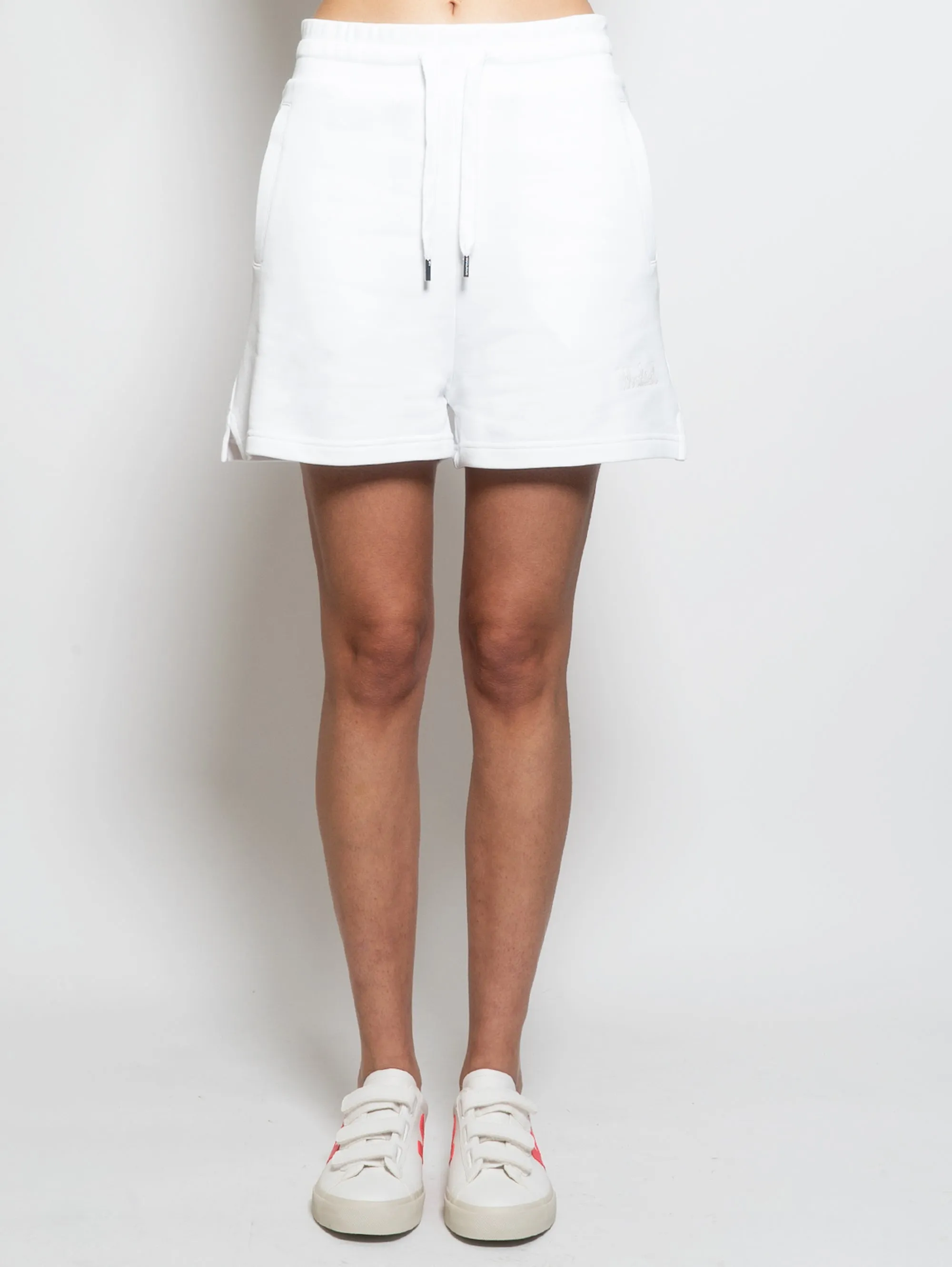 Bermuda in Fleece with White Embroidery