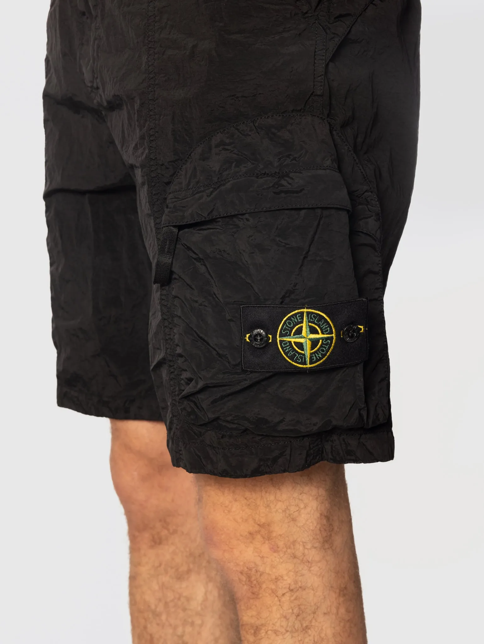 Bermuda Jogger in Nylon Metal Nero