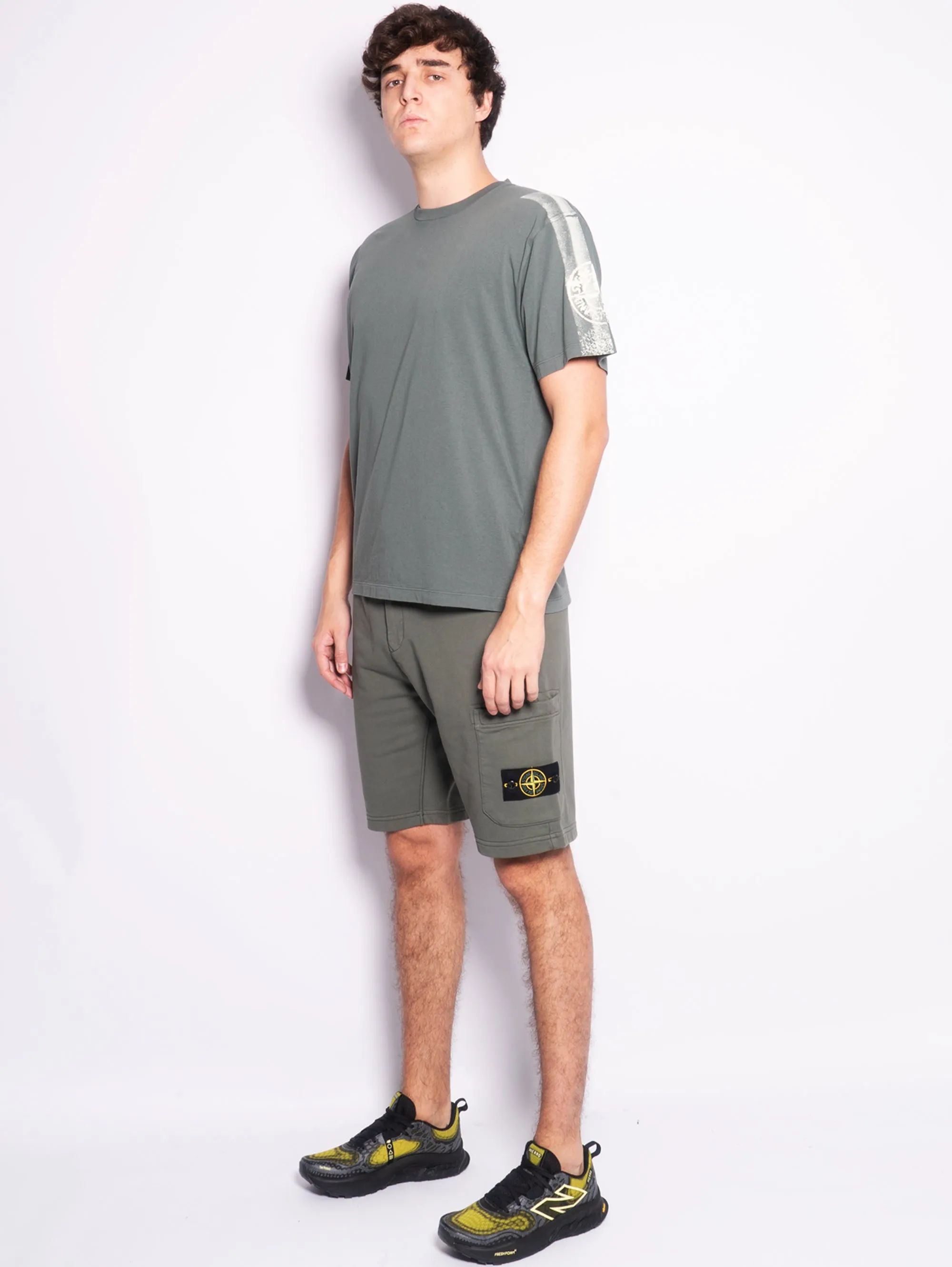 Bermuda shorts in moss fleece