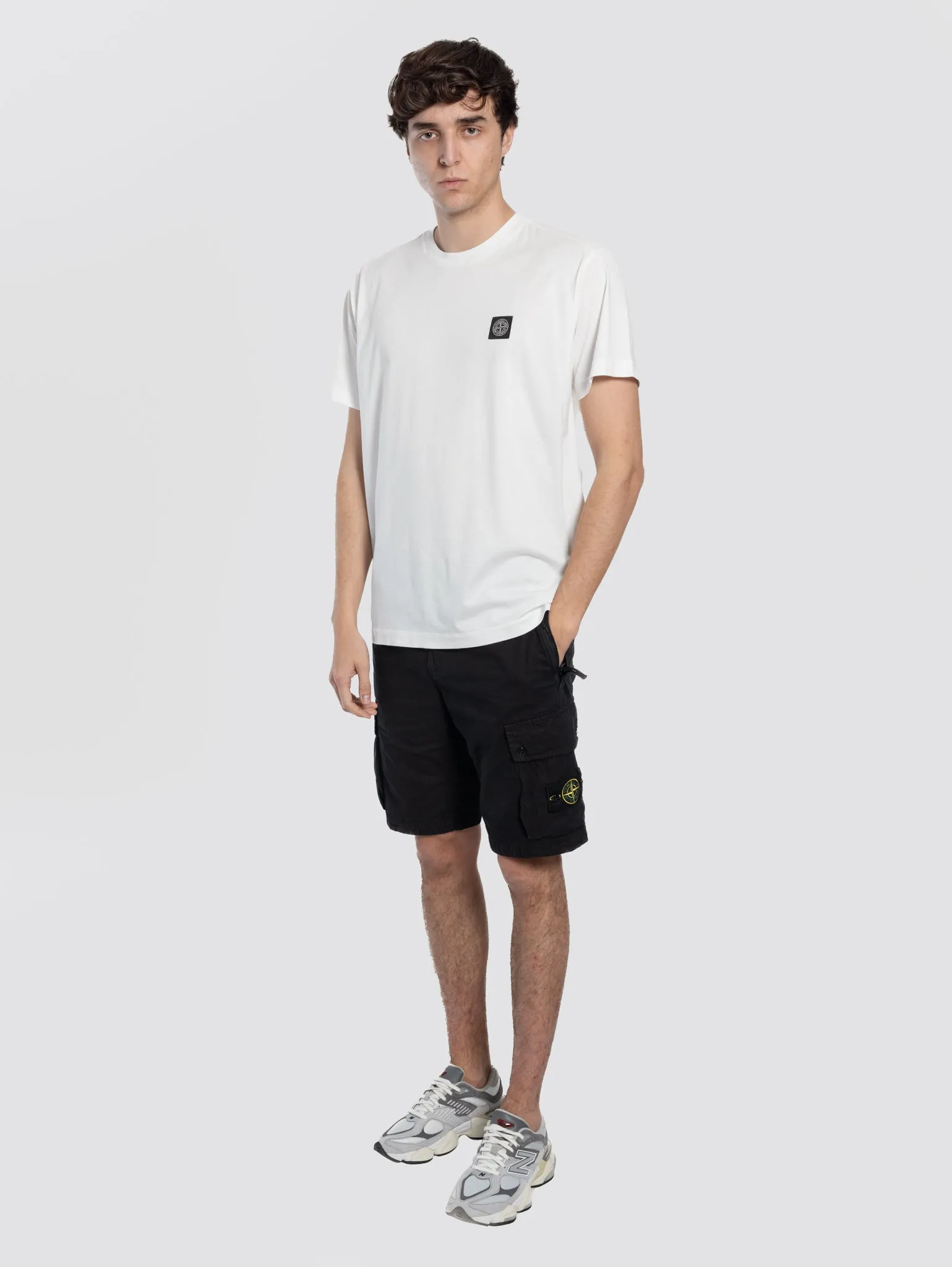 Black Cotton Twill Cargo Shorts