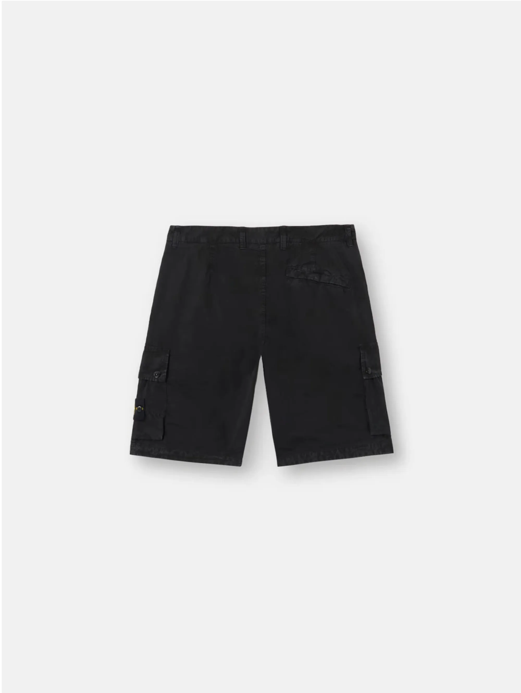 Black Cotton Twill Cargo Shorts