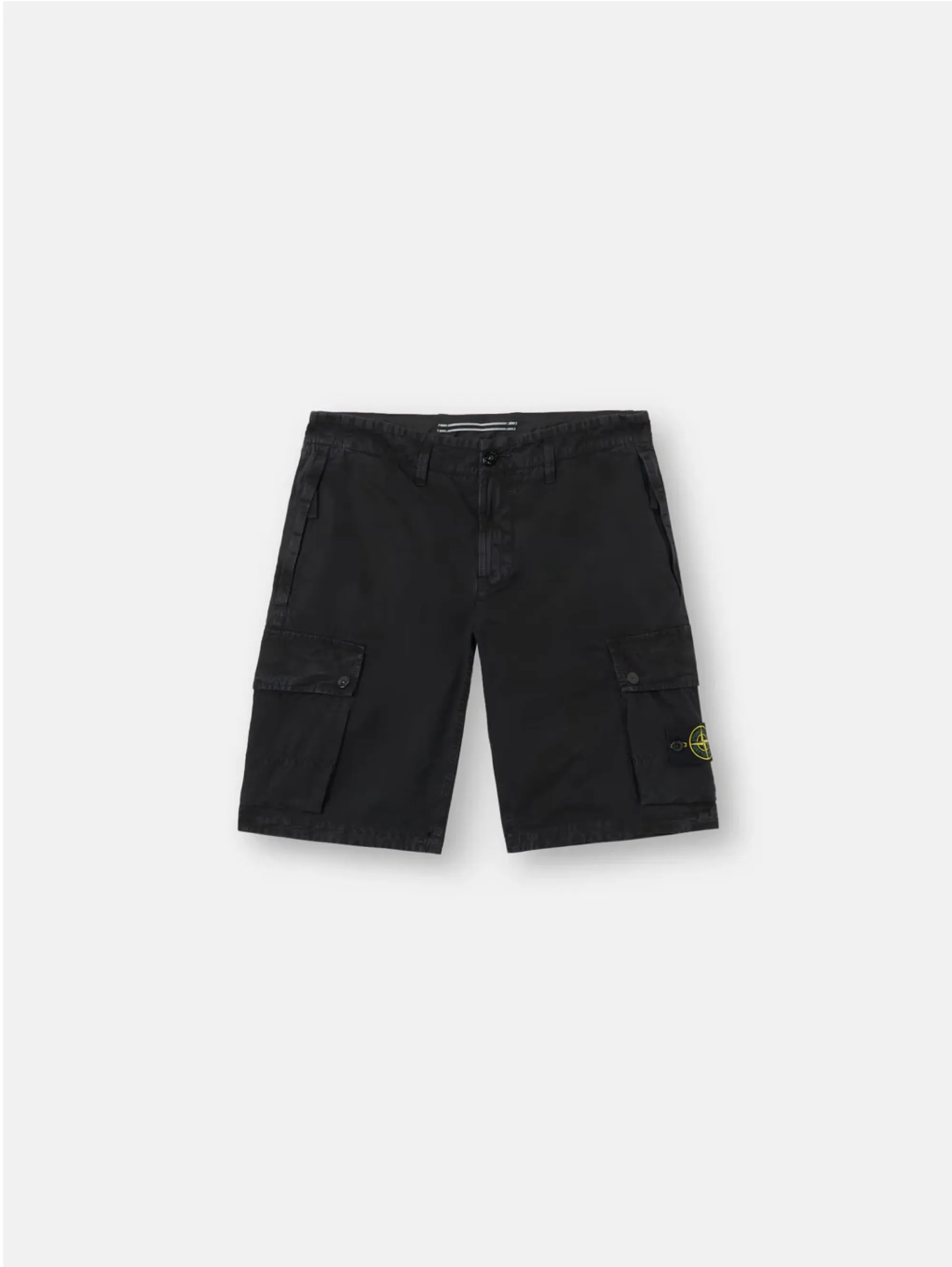 Black Cotton Twill Cargo Shorts
