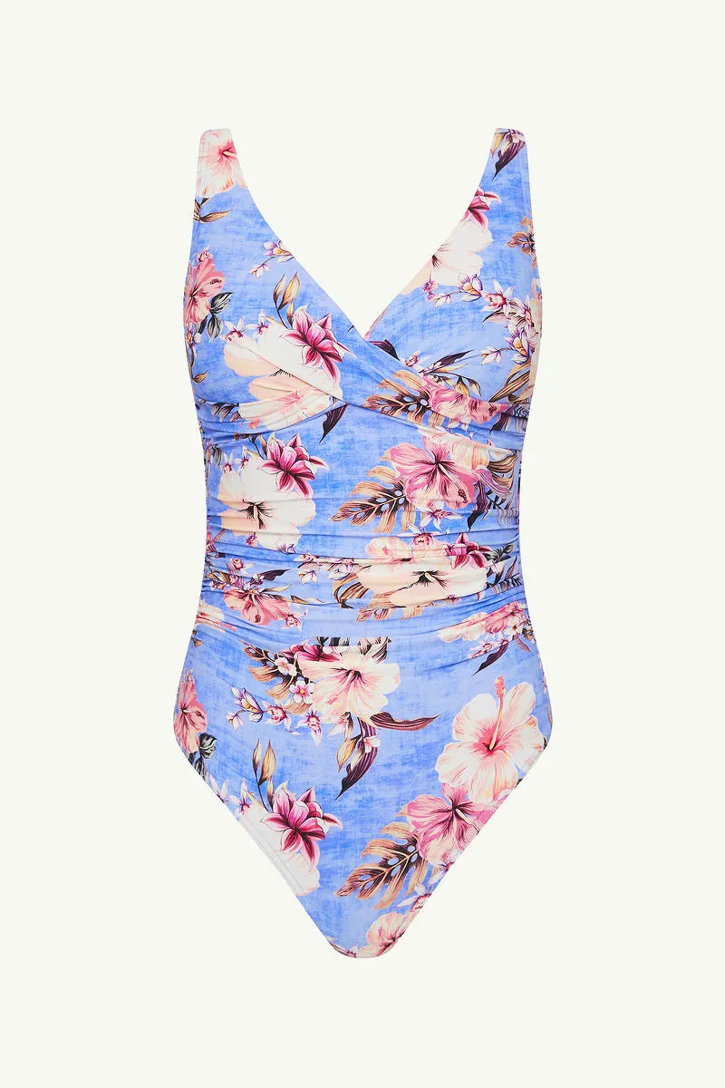 Blue Hawaii Cross Front One Piece
