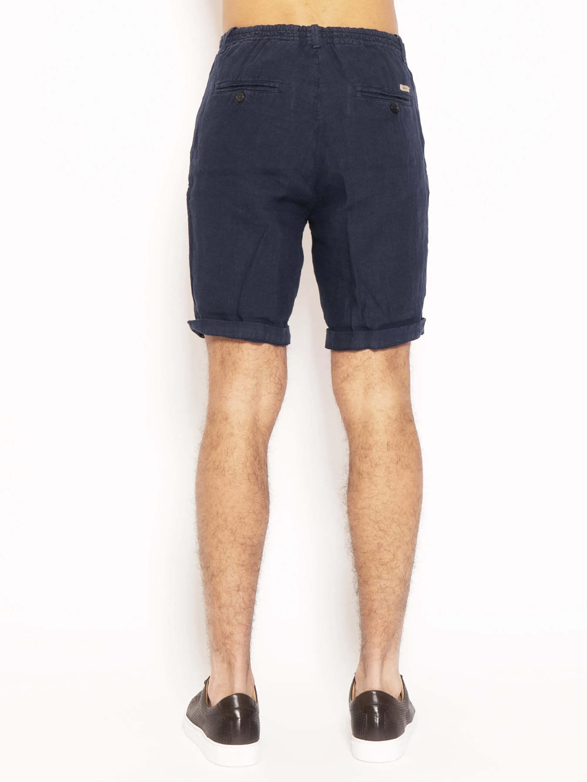 Blue Linen Bermuda