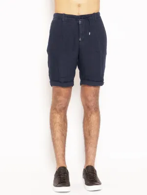 Blue Linen Bermuda