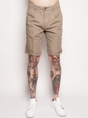 BORDERBE 1106 - Beige cotton blend bermuda