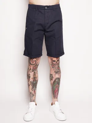 BORDERBE 1106 - Blue cotton blend bermuda