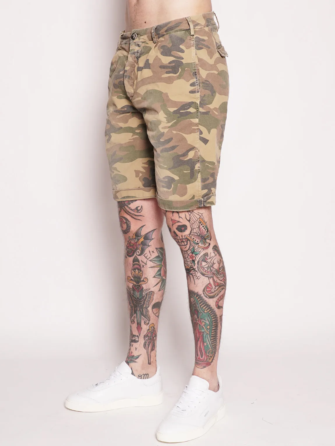 BORDERBE 1281 - Camouflage stretch cotton bermuda
