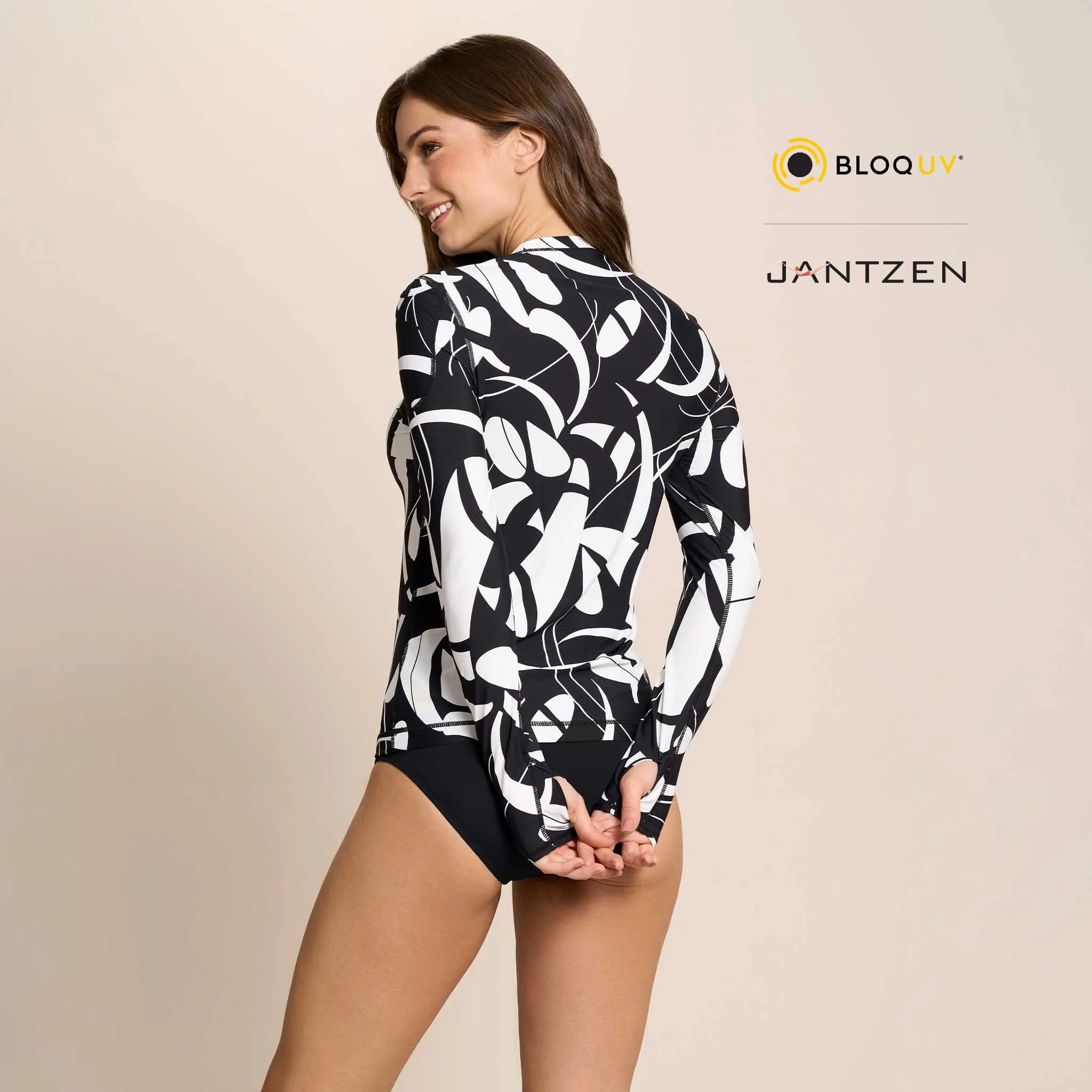 BOTANICAL DOMINO 24/7 SWIM RASH GUARD TEE TOP