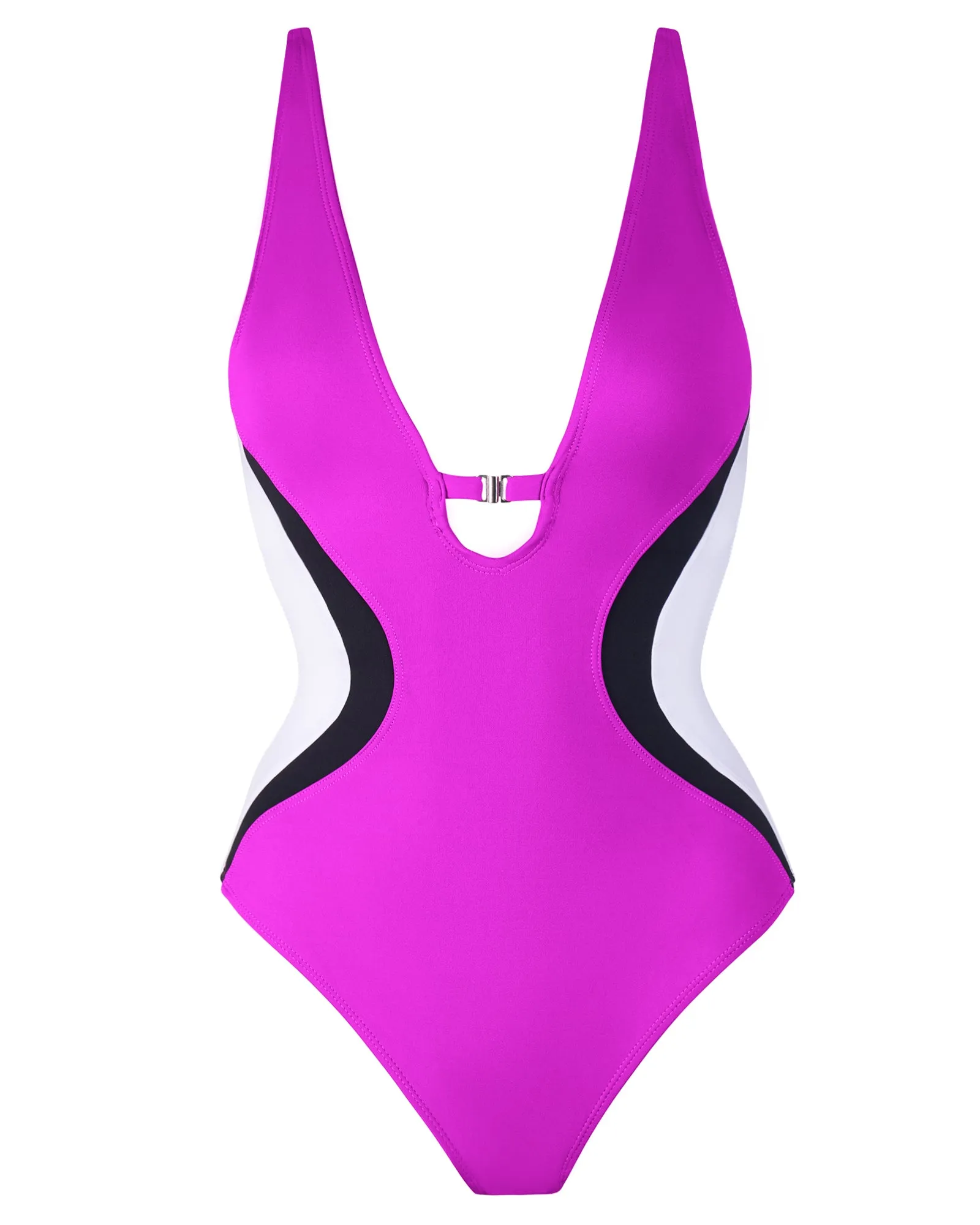 Brazilian Plungey Keyhole - Contour Orchid/White/Black