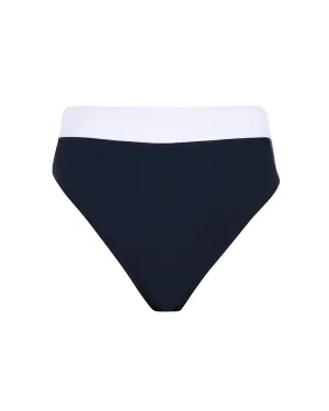 Brazilian Ruched Back Kini Bottom - Black/White