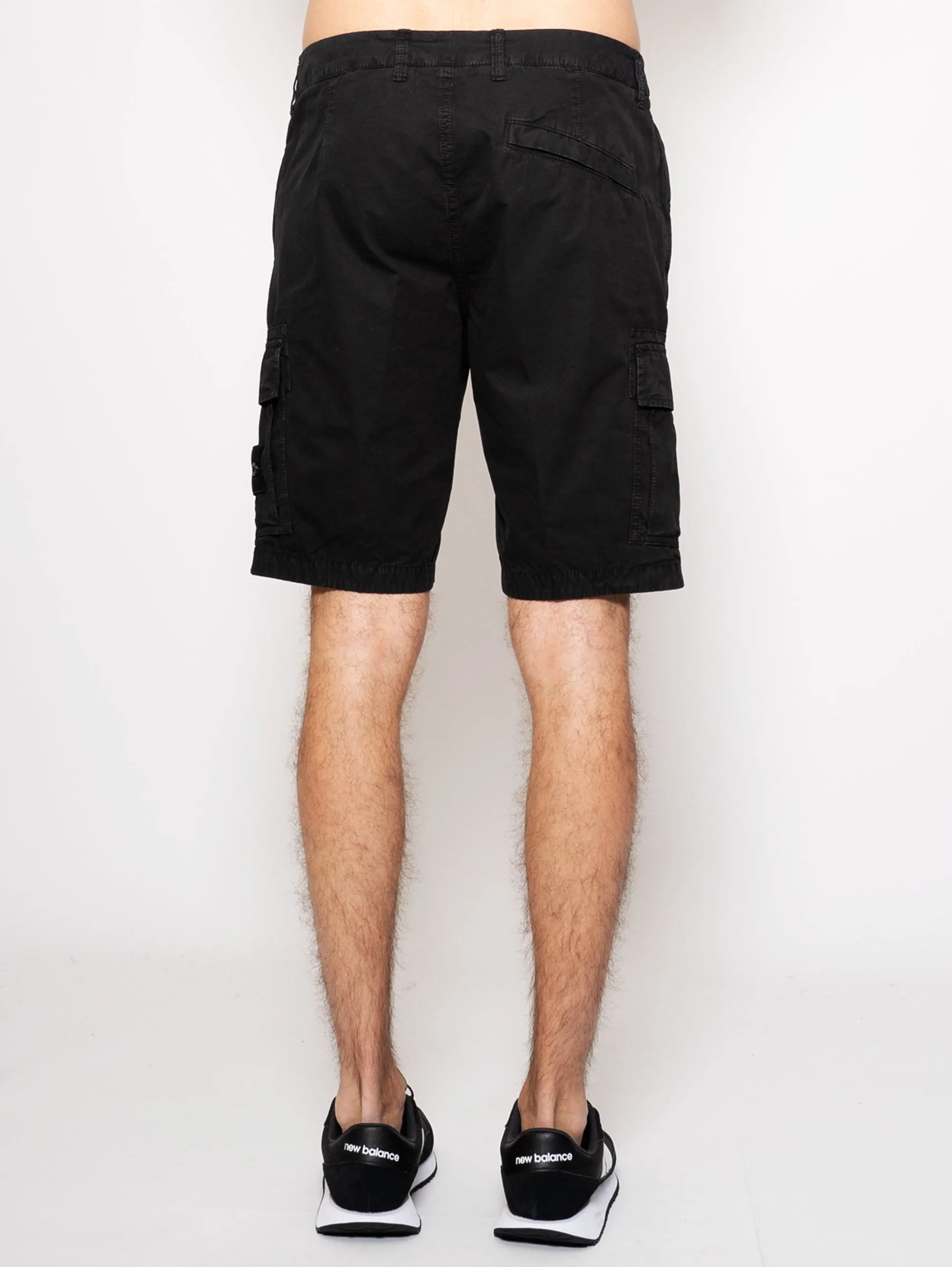 Cargo Bermuda in Black Cotton