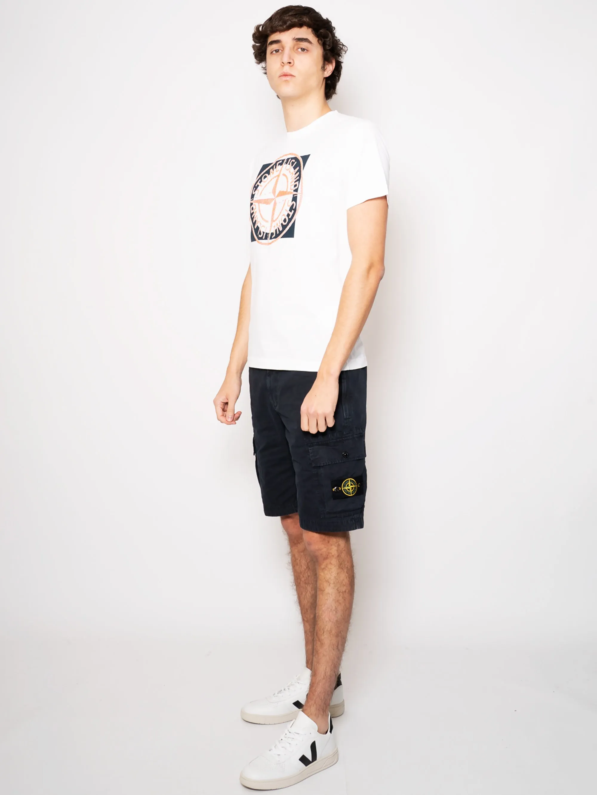 Cargo Bermuda in Blue Cotton