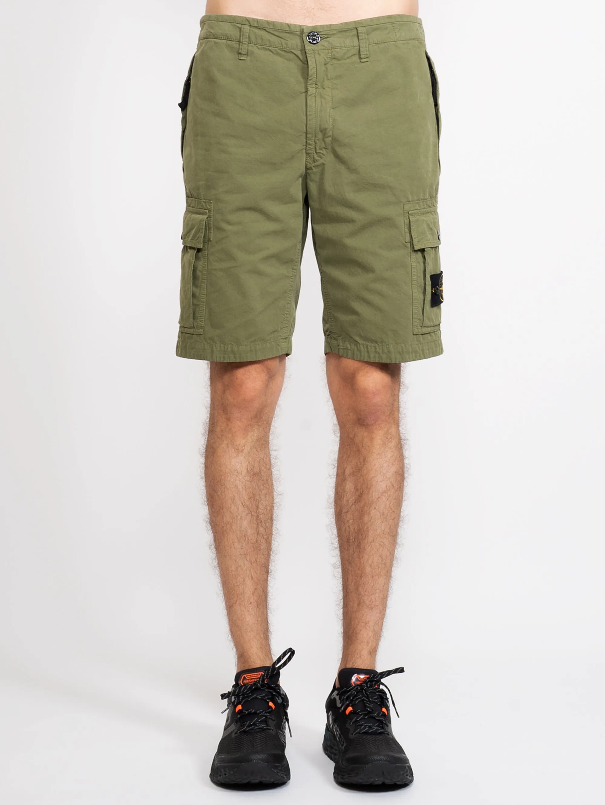 Cargo Bermuda in Green Cotton