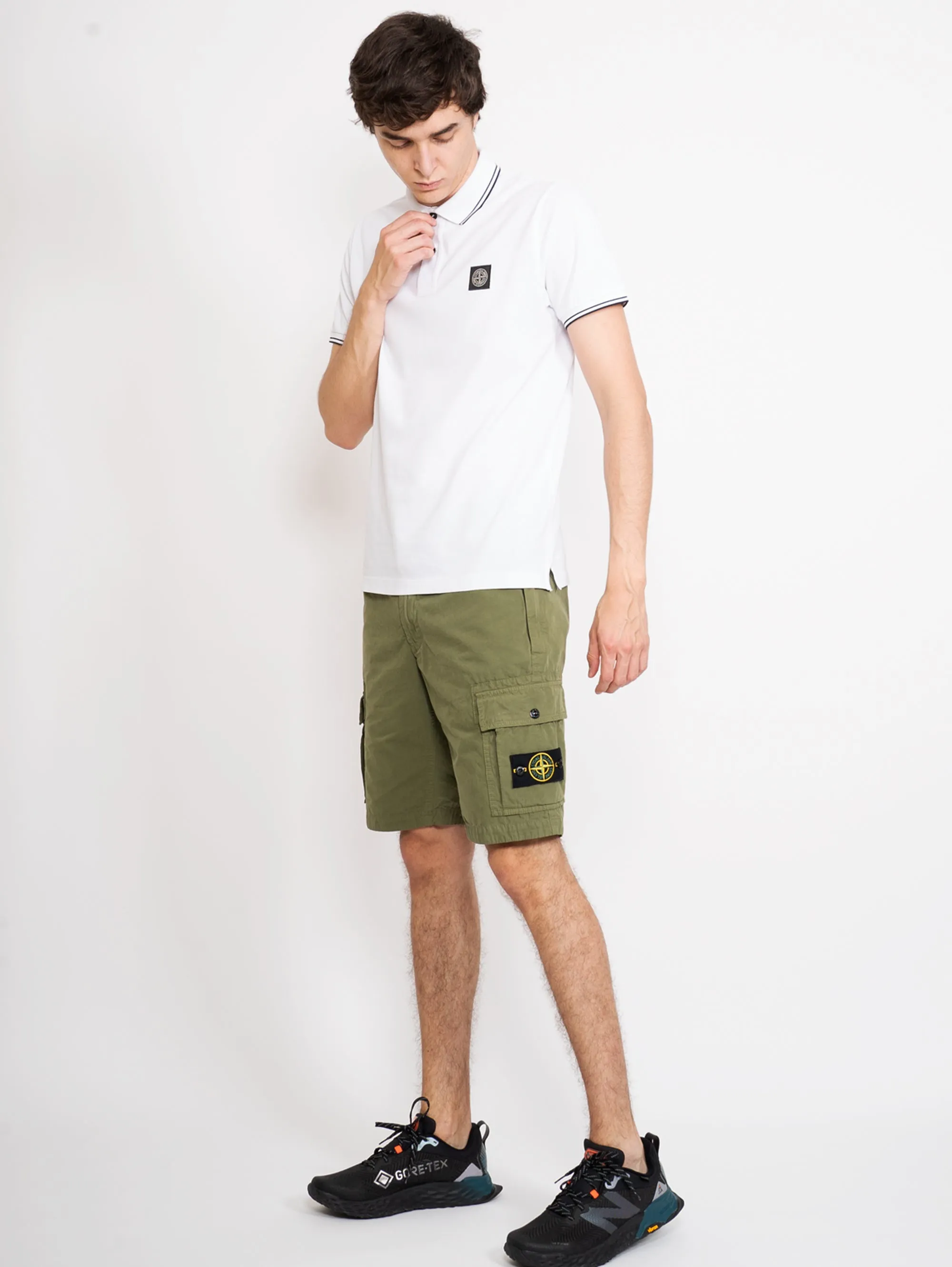 Cargo Bermuda in Green Cotton