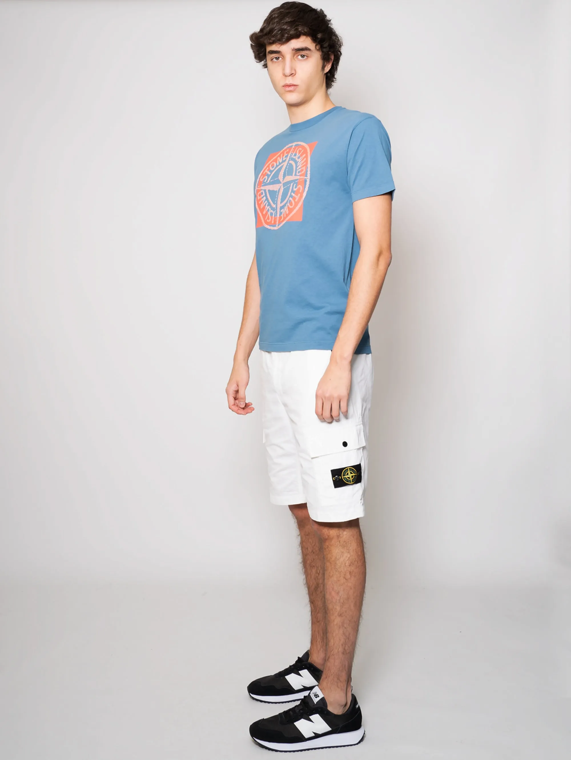 Cargo Bermuda in White Cotton