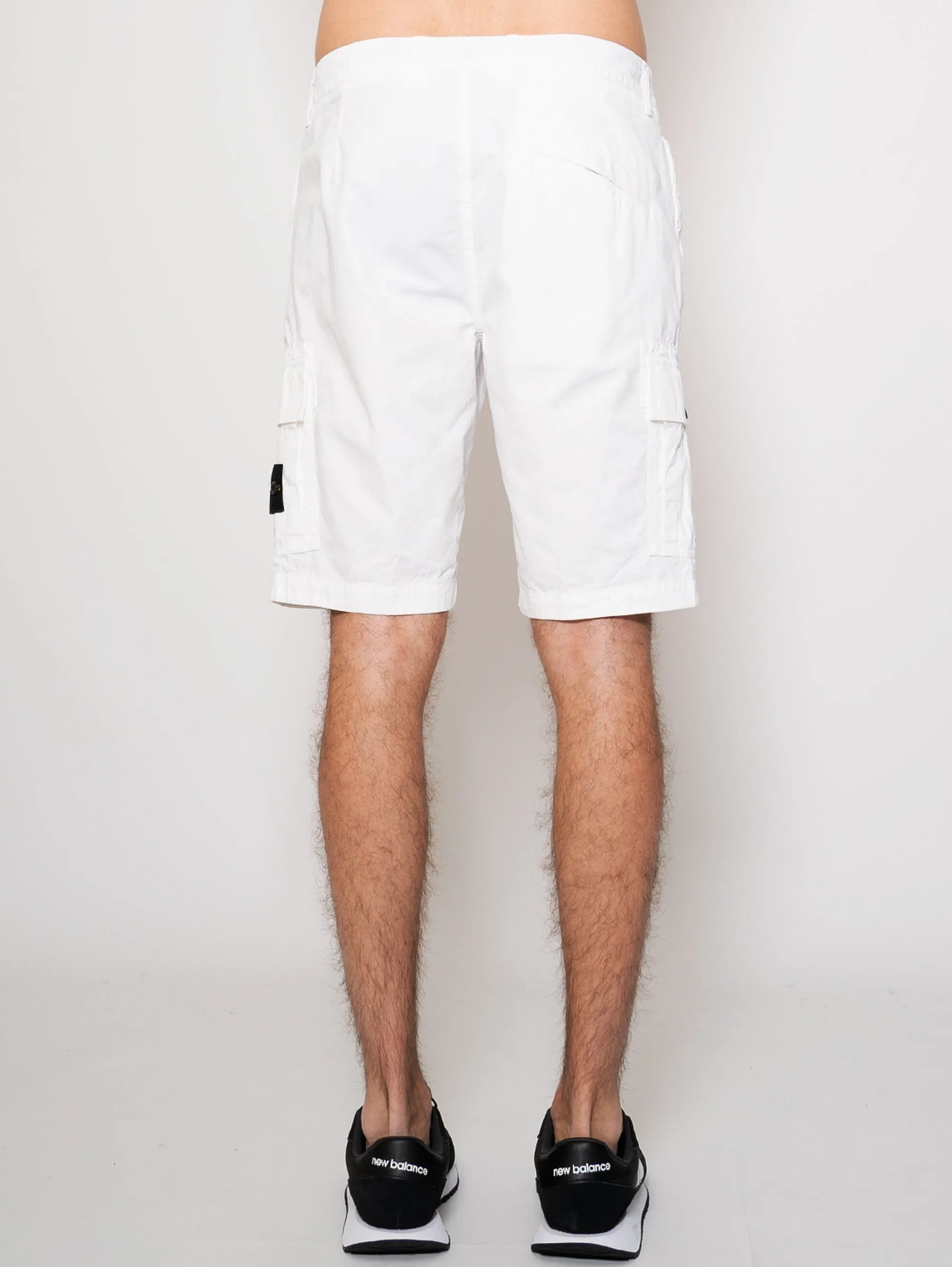 Cargo Bermuda in White Cotton