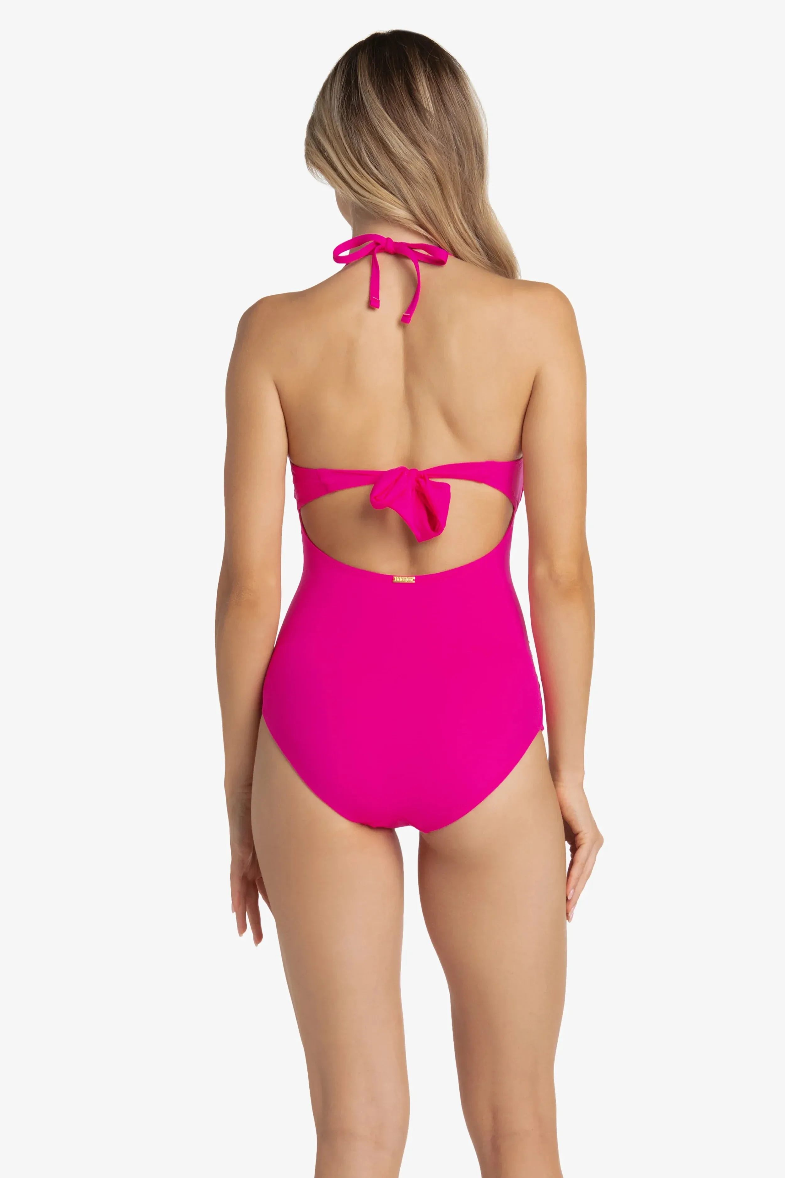 Classic Bandeau One-Piece  |  Textured Lotus Pink