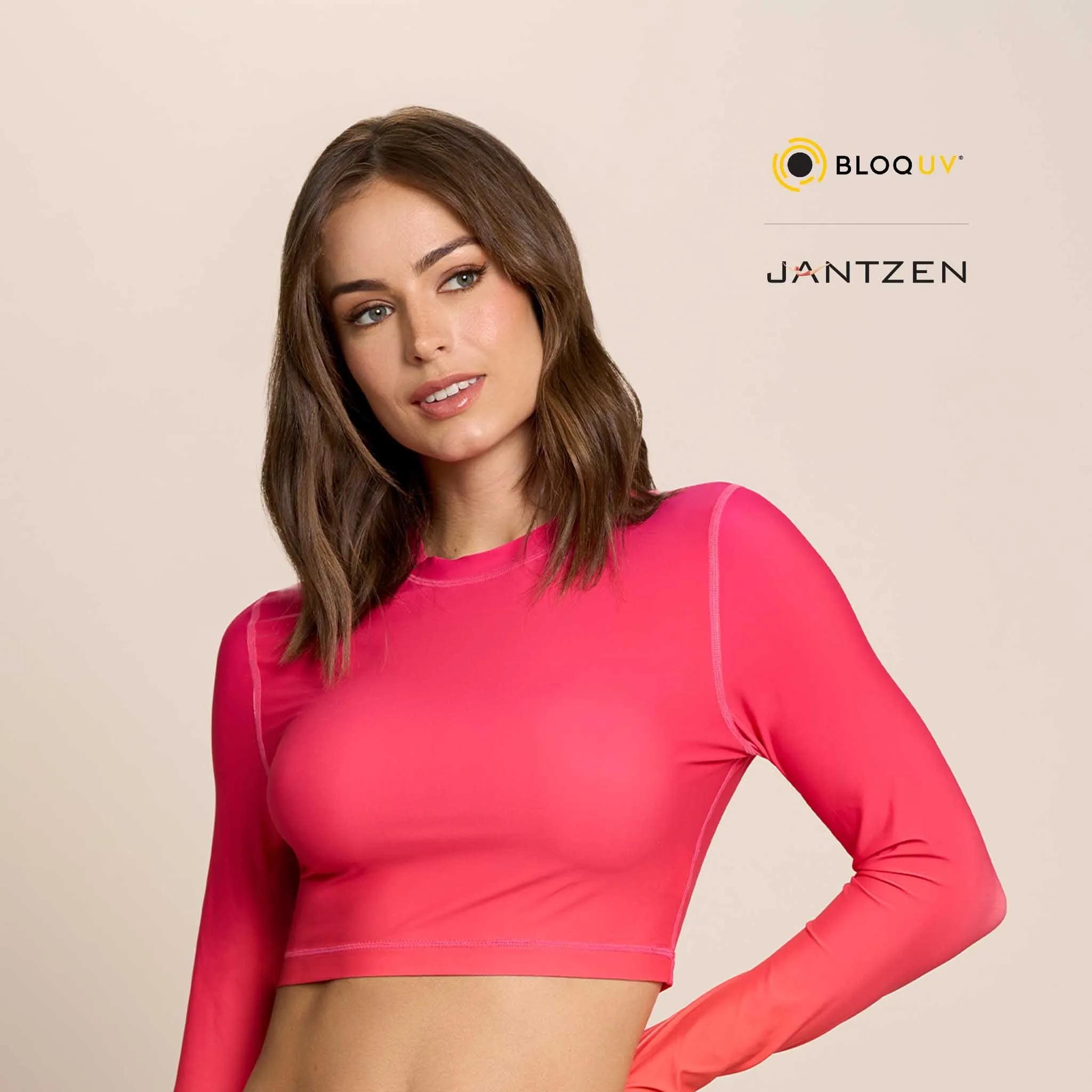 FLOWERS OF THE SUN CROPPED SWIM RASH GUARD TEE TOP
