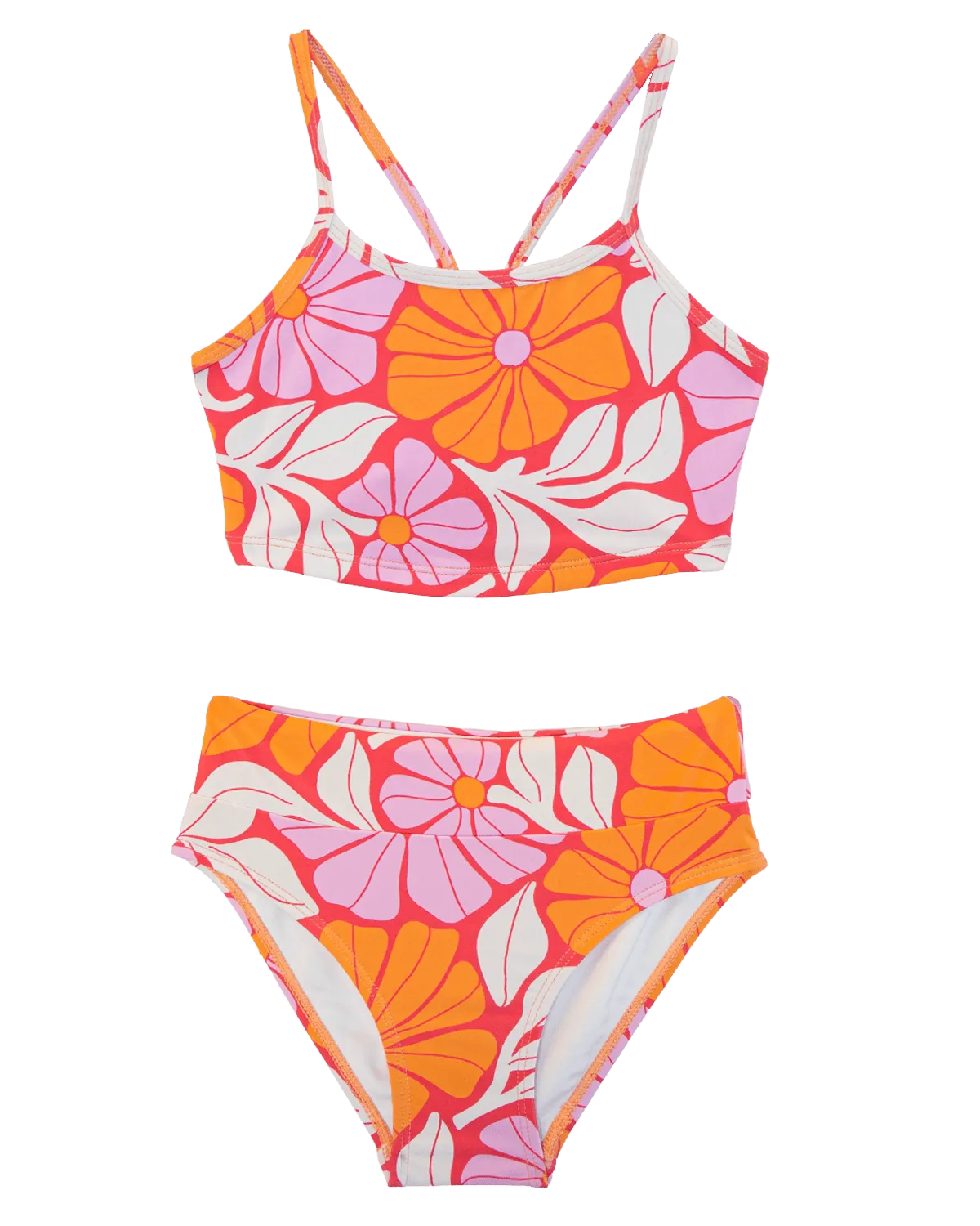 Girls Flora Scoop Neck Crop Set