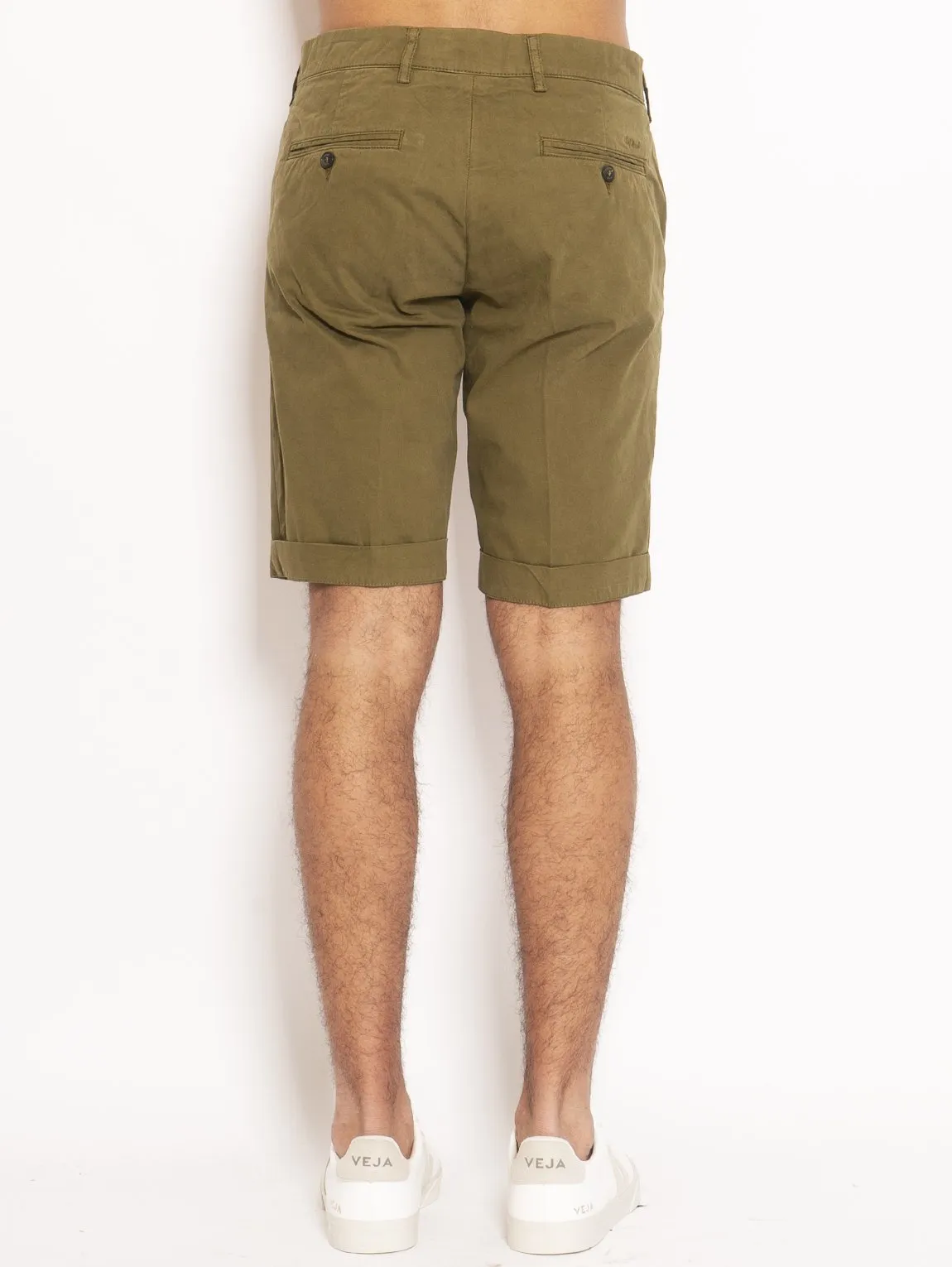 Green Chinos Cut Bermuda Shorts