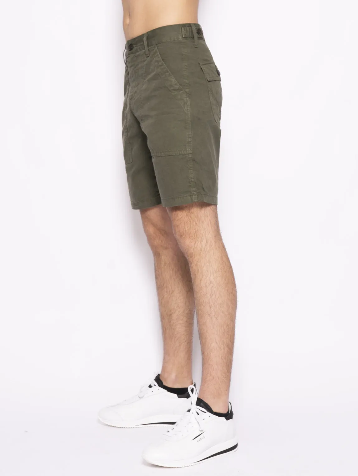 Green Cotton Gabardine Bermuda