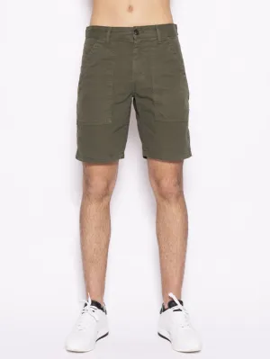 Green Cotton Gabardine Bermuda