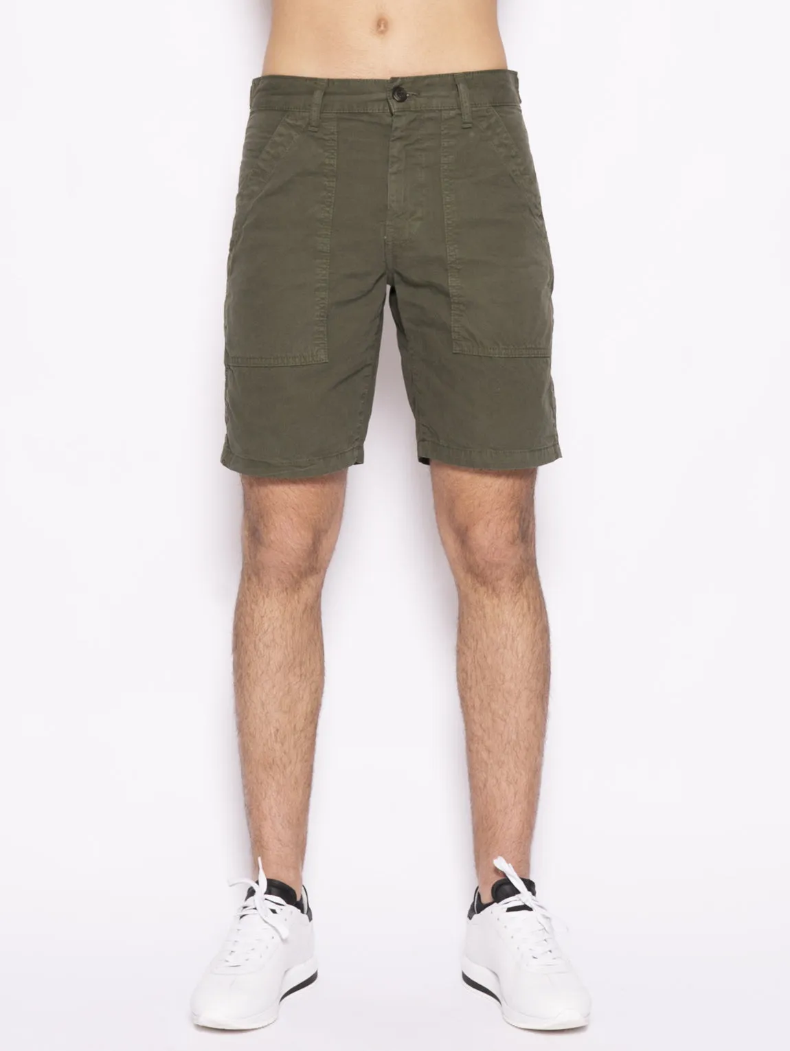 Green Cotton Gabardine Bermuda