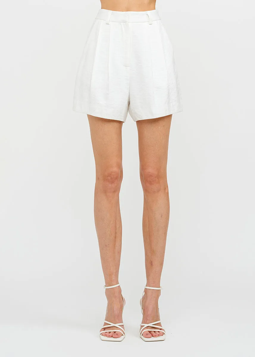 Gwen Linen Bermuda Shorts - Off-White