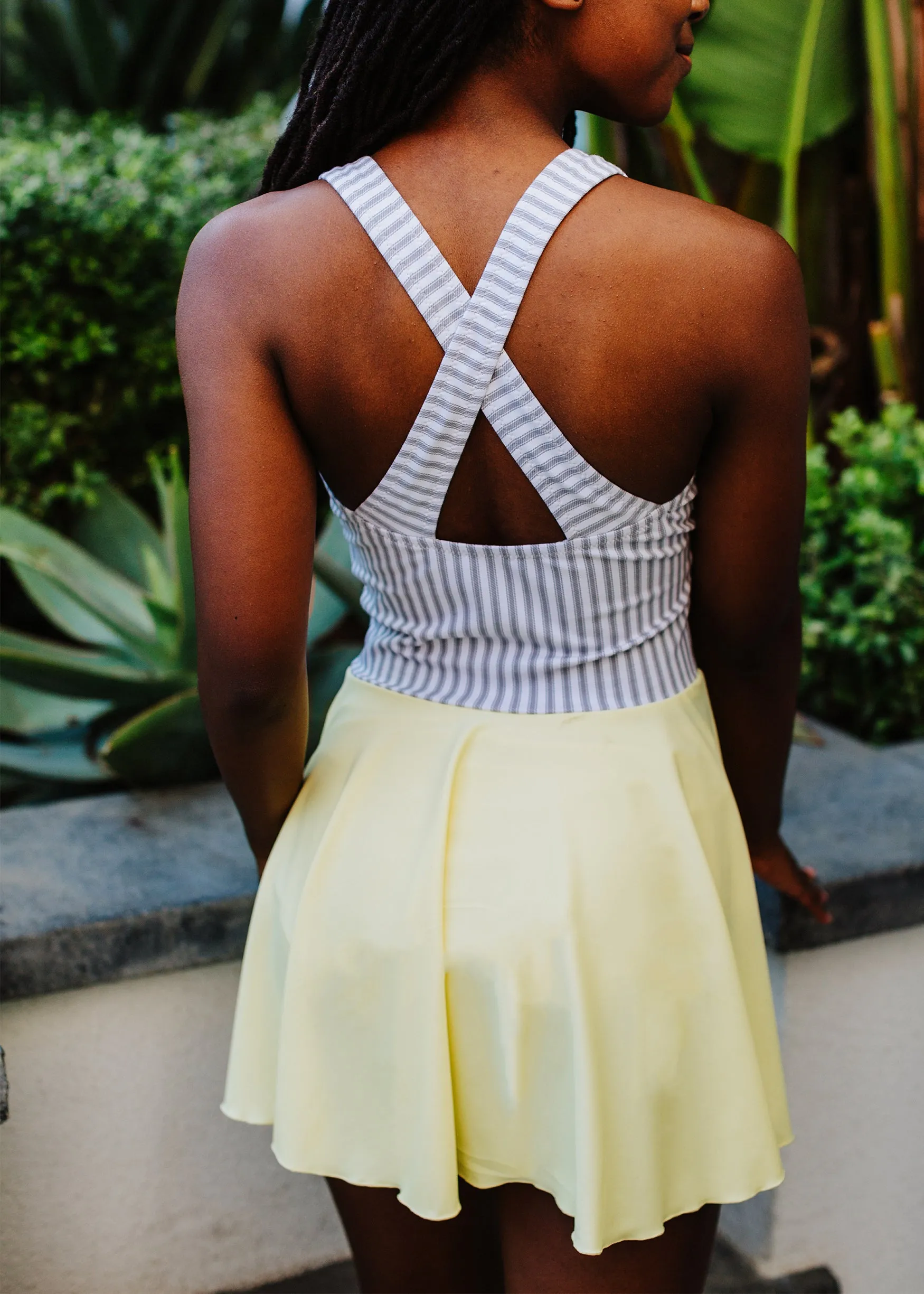 harper swim dress in hello sunshine
