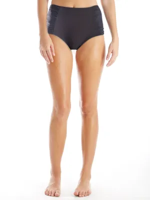 high waist shirred in ebony