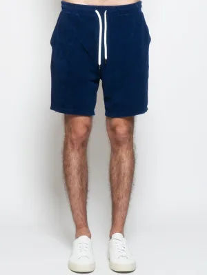 Indigo Blue Terry Effect Bermuda